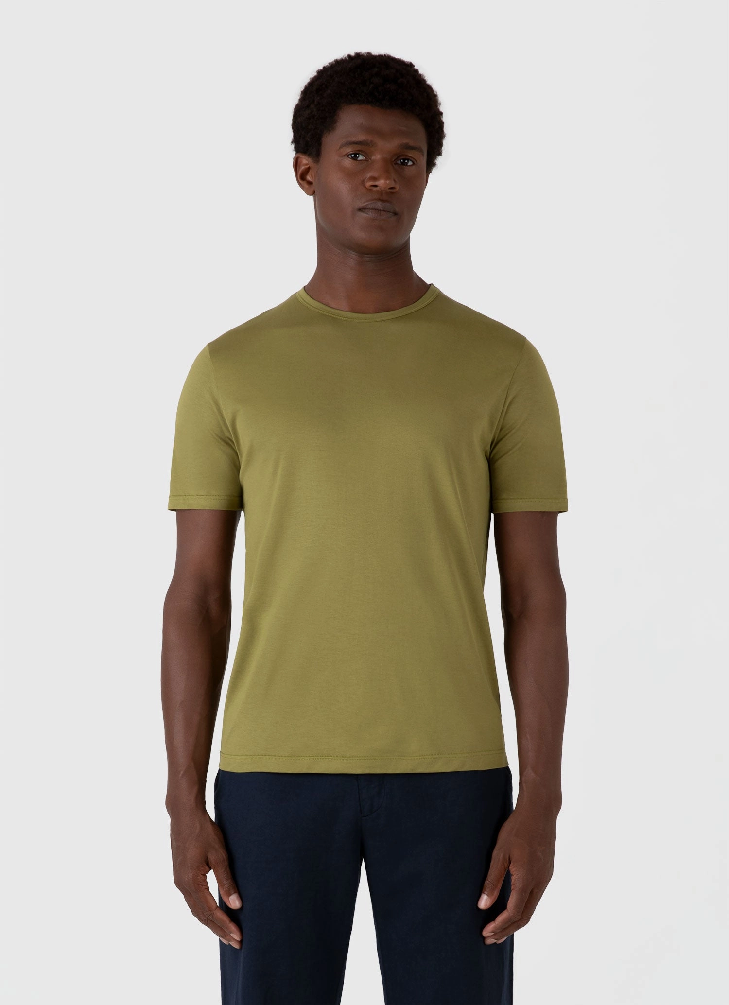 Men's Classic T-shirt in Matcha Green Subtle Details