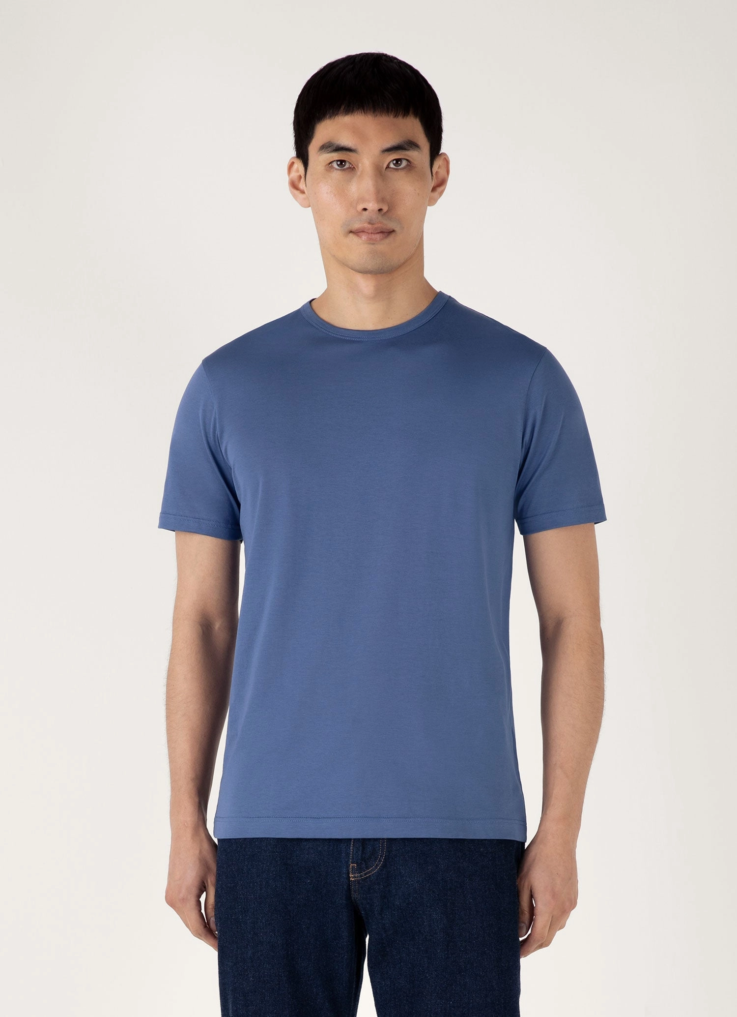 Men's Classic T-shirt in Soft Denim Stylish and Cozy Travel Light