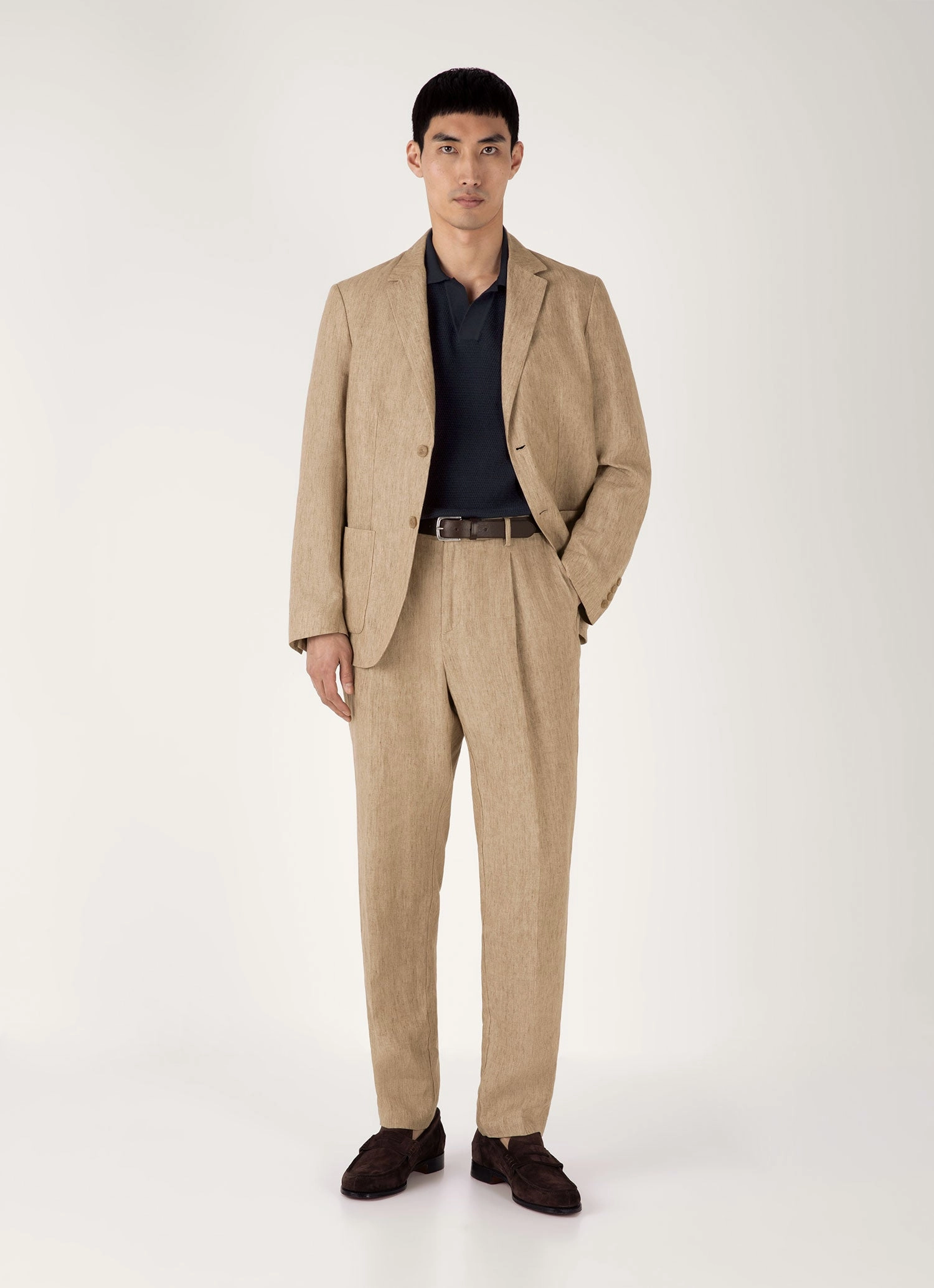 Men's Compact Mesh Knit Polo Shirt in Navy Timeless Appeal Comfortable Layering