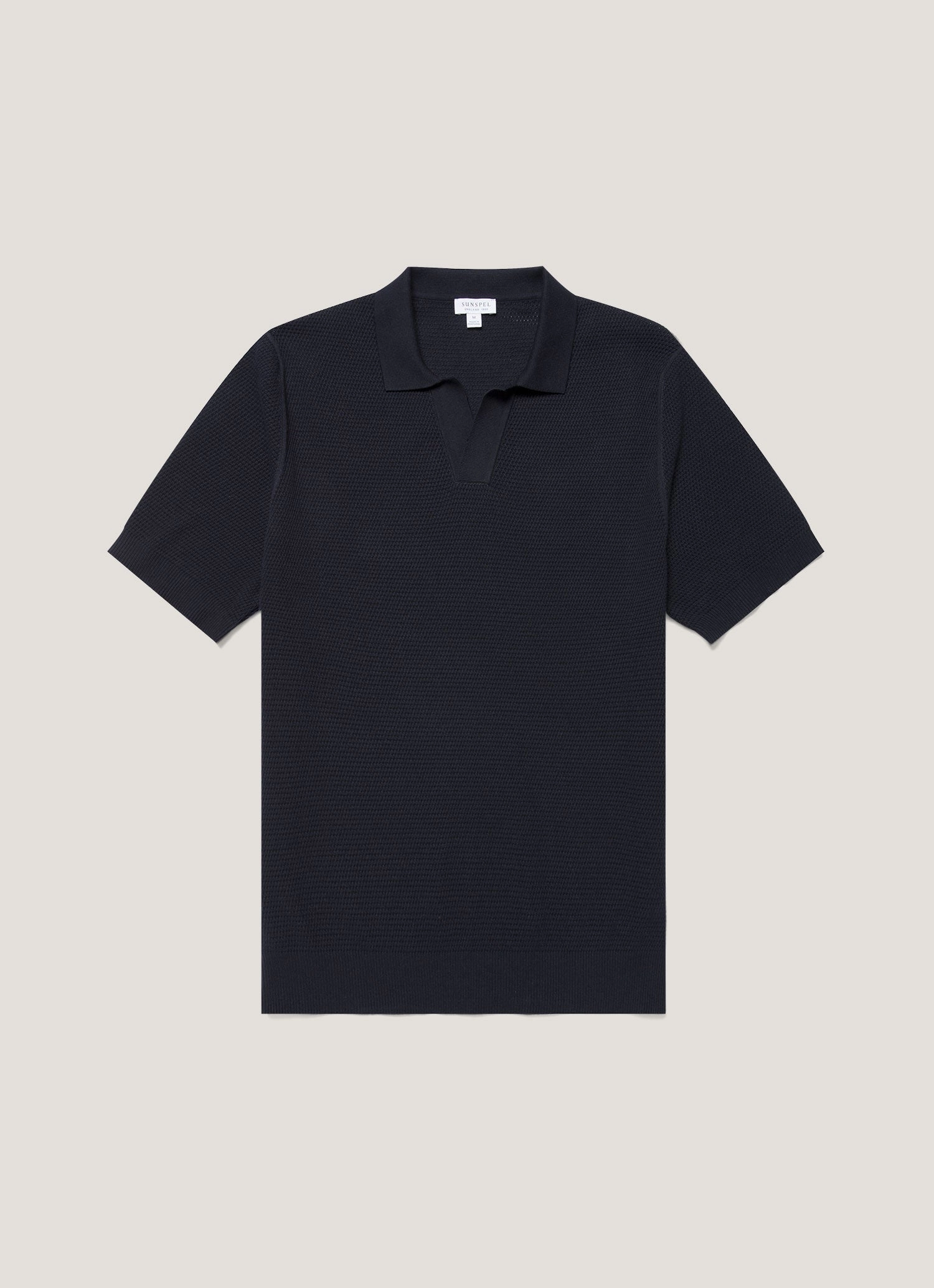 Men's Compact Mesh Knit Polo Shirt in Navy Active Layers