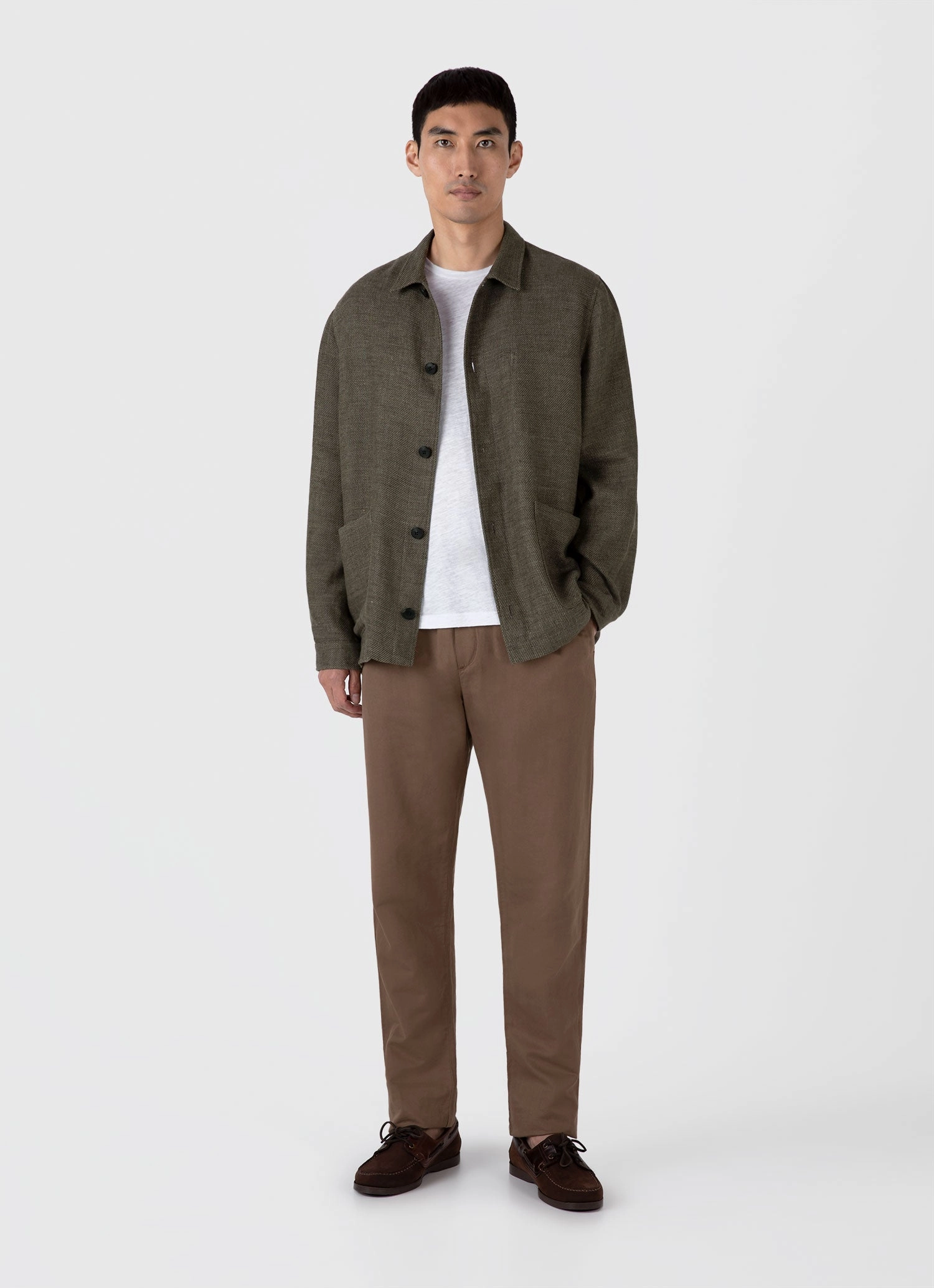 Affordable Fashion Men's Cotton Linen T-shirt in White