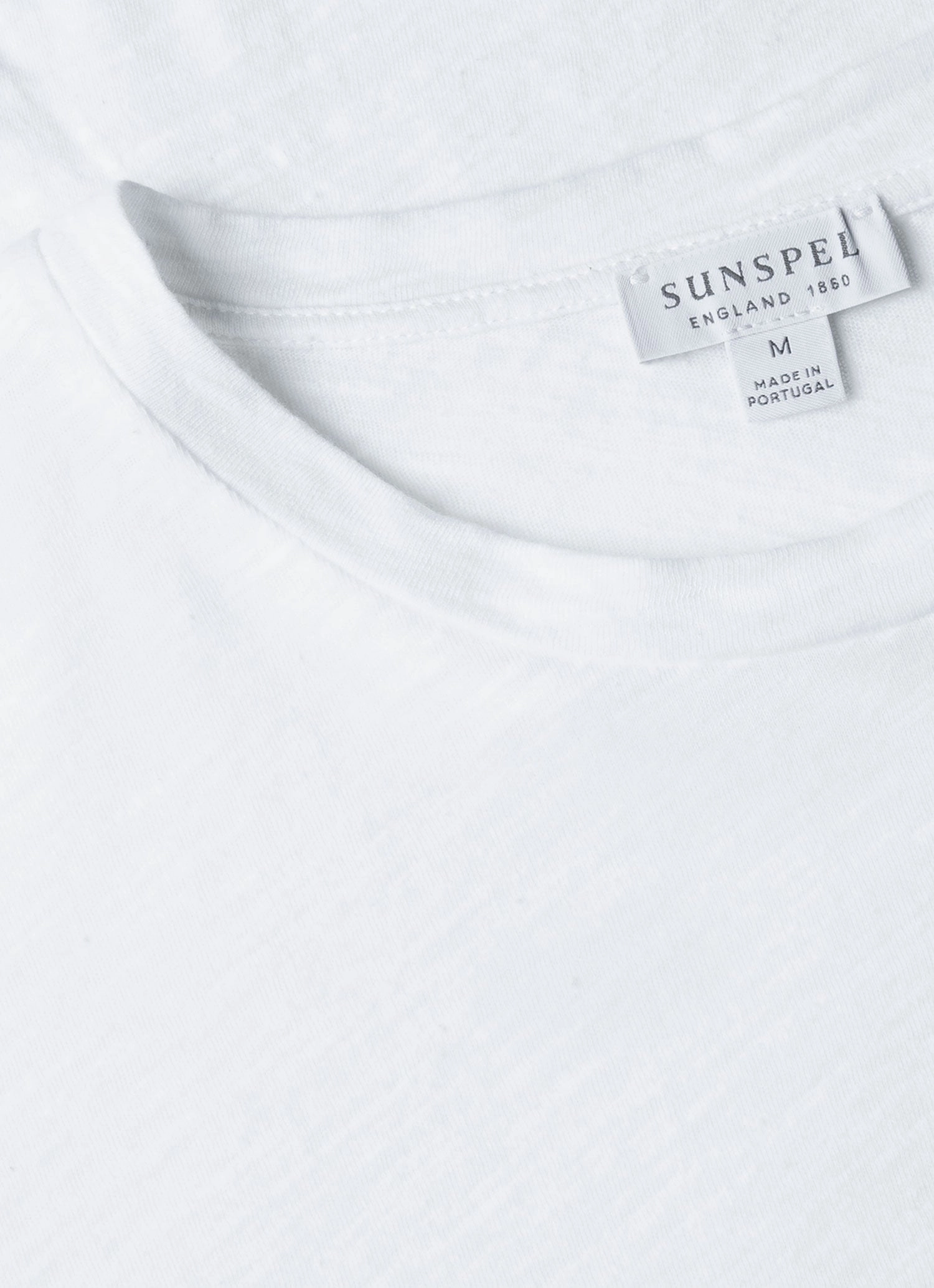 Men's Cotton Linen T-shirt in White SoftenedTexturedWeave