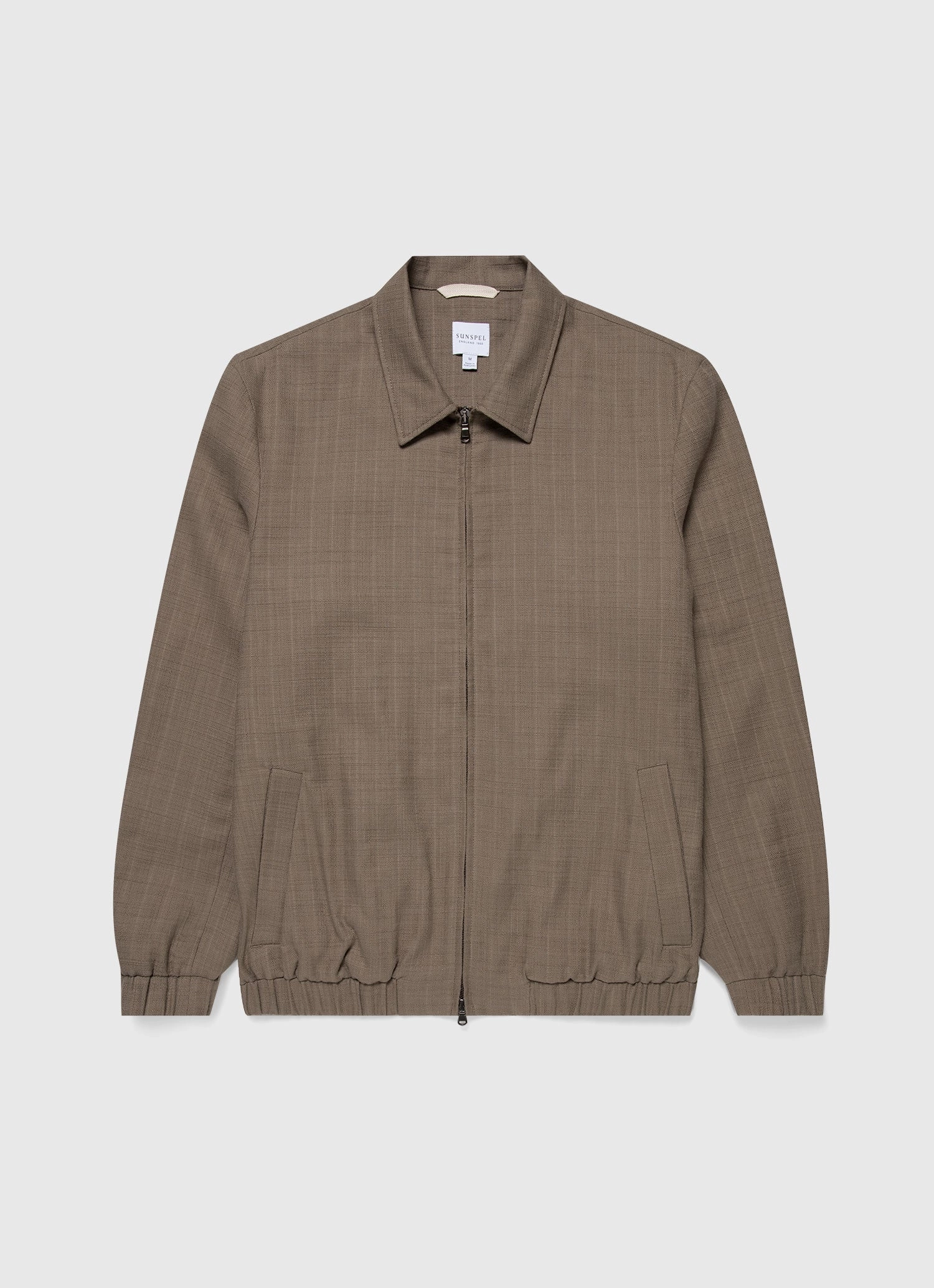 Men's Cotton Raffia Blouson Jacket in Dark Stone Consent