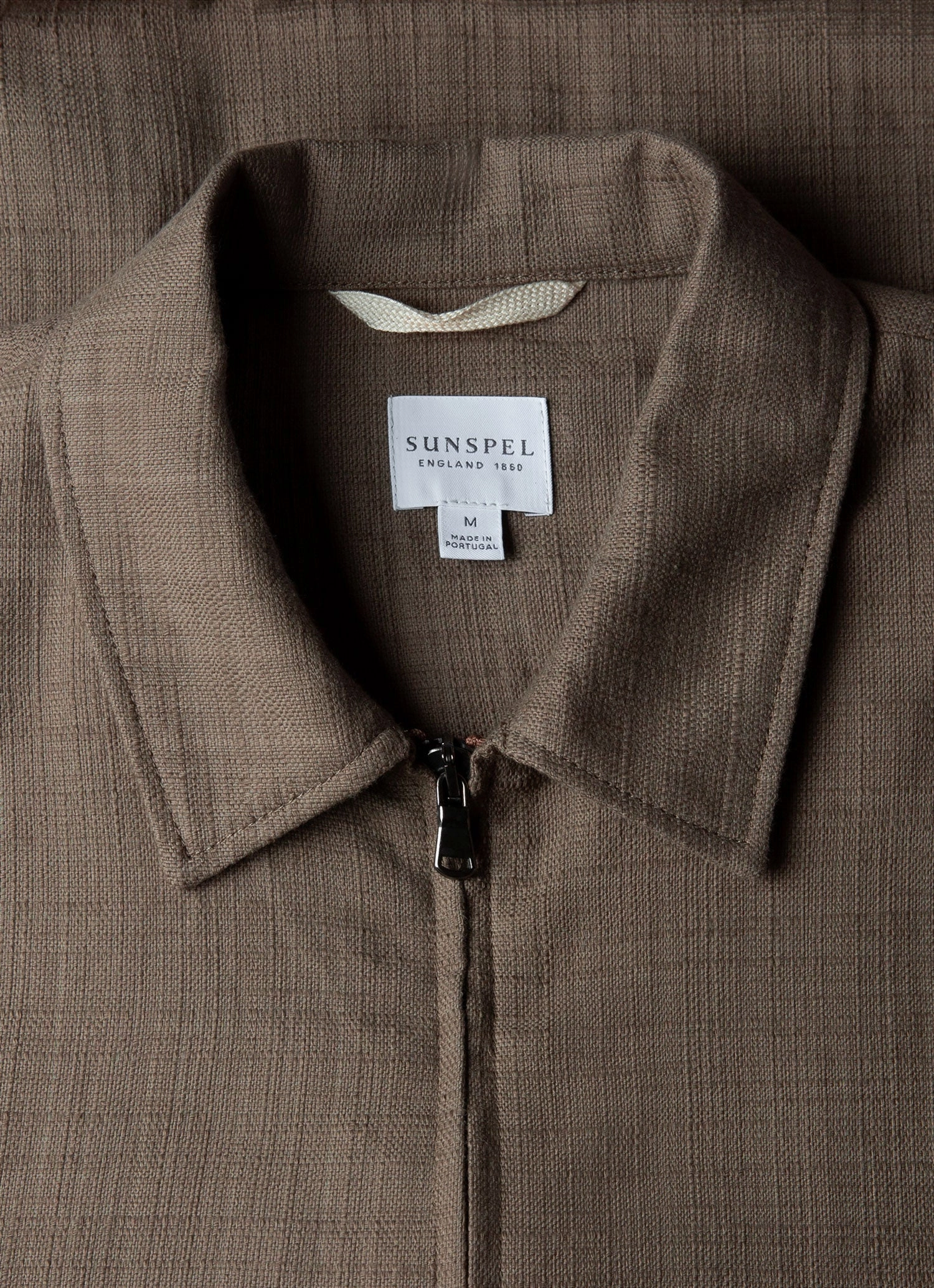 Men's Cotton Raffia Blouson Jacket in Dark Stone Neutral Style
