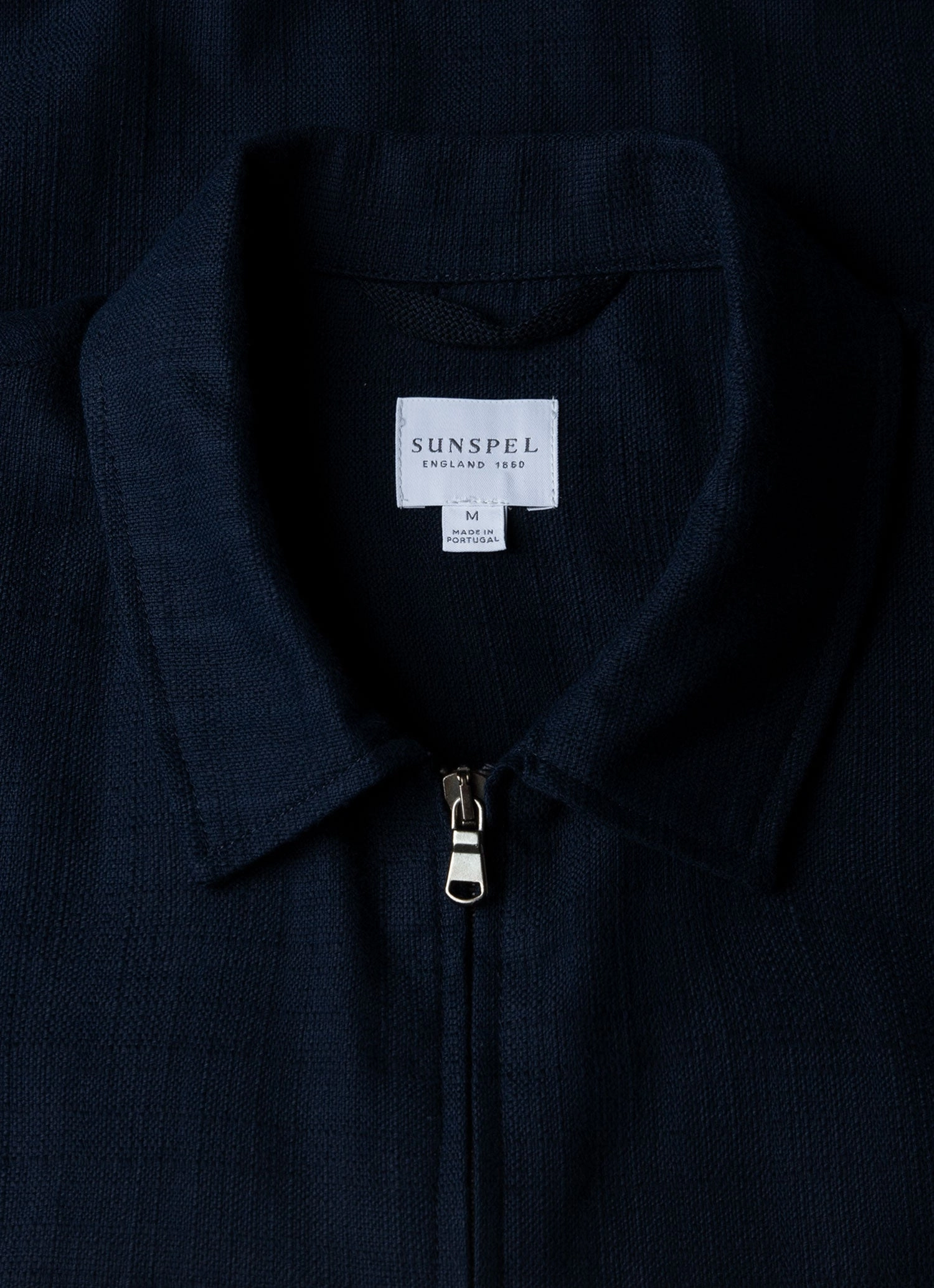 Travel Fit Men's Cotton Raffia Blouson Jacket in Navy