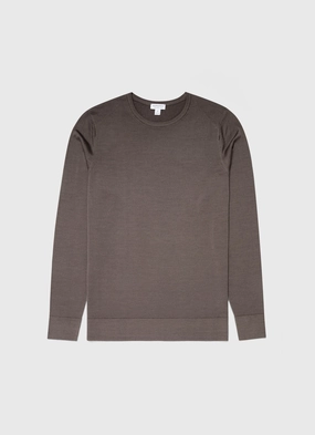 Men's Extra-Fine Merino Crew Neck in Cedar Thermal Insulation Weave Men's Extra-Fine Merino Crew Neck in Cedar Smooth Seam