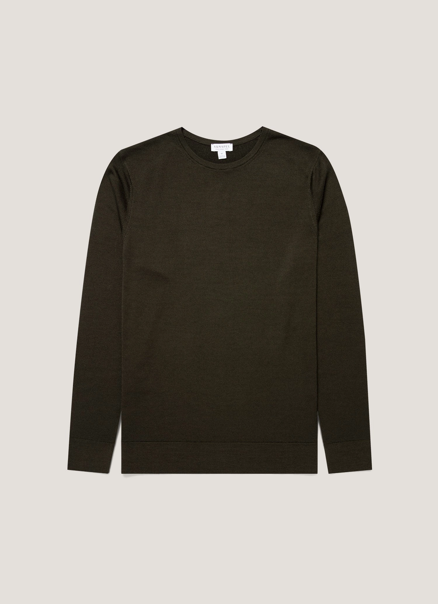 Compression Fit Technology Men's Extra-Fine Merino Crew Neck in Dark Green