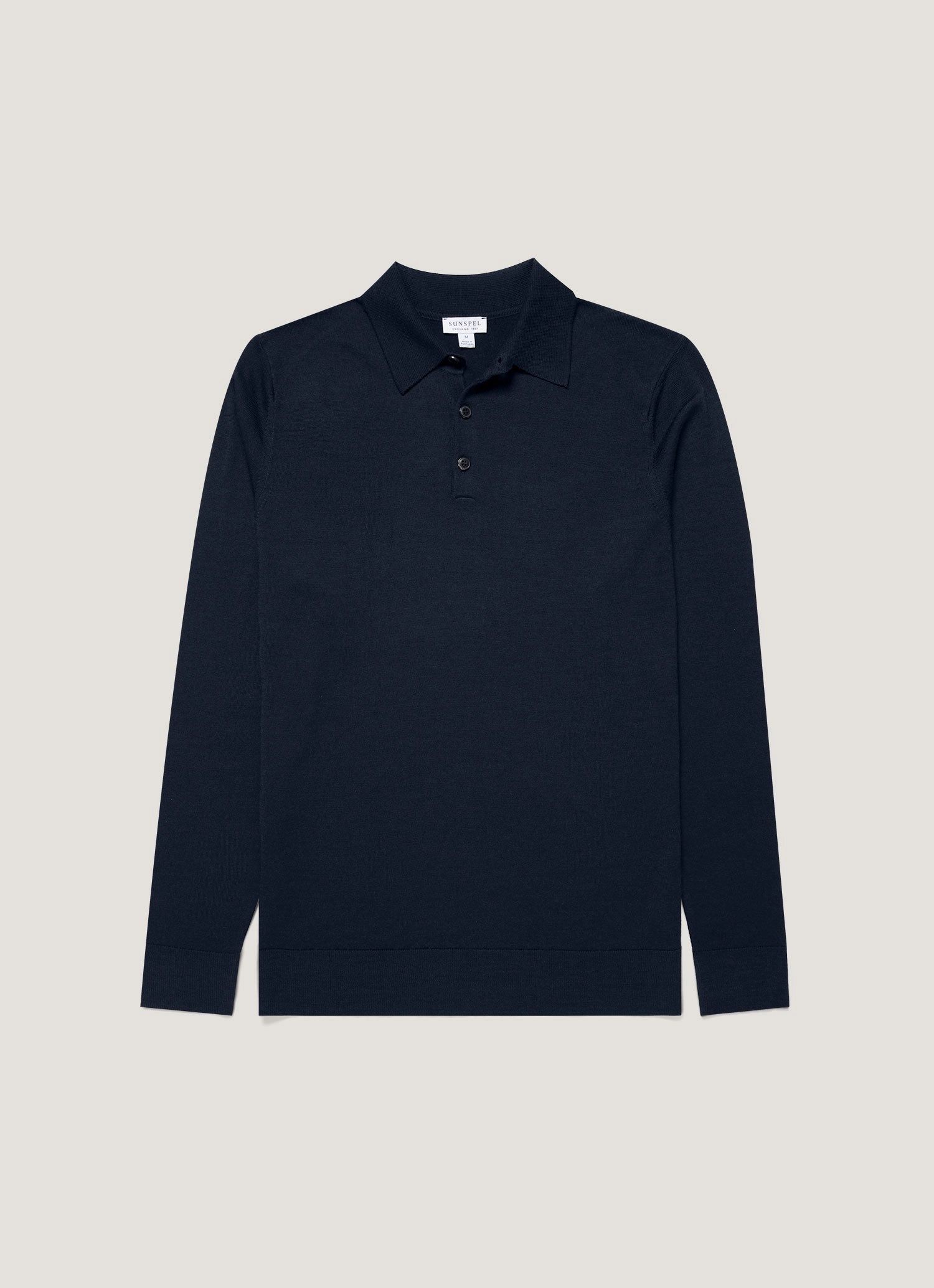 Men's Extra-Fine Merino Polo Shirt in Navy Sophisticated Comfort