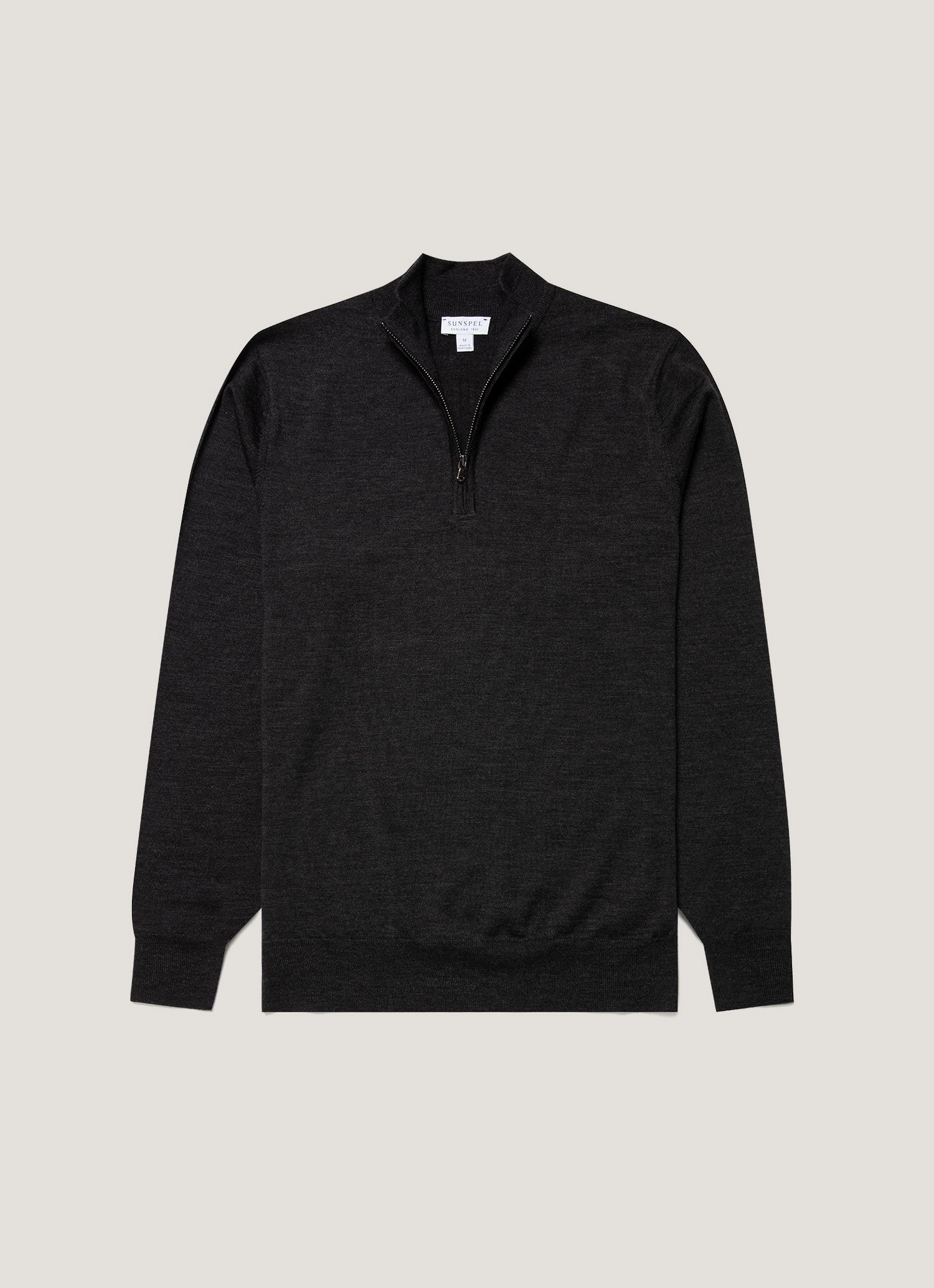 Men's Extra-Fine Merino Zip Neck in Charcoal Melange Odor Control Technology