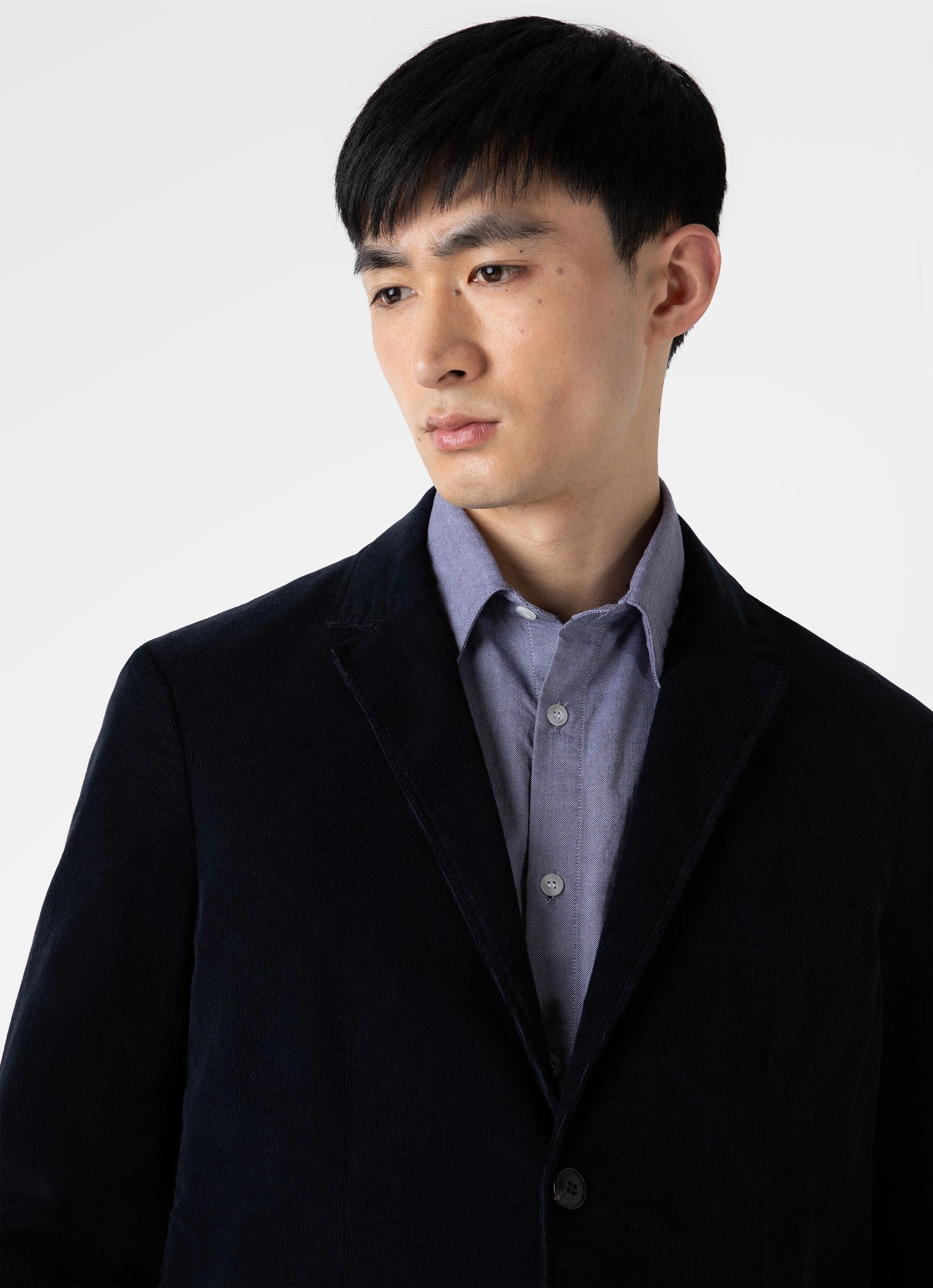 Windproof Design Men's Fine Corduroy Blazer in Navy