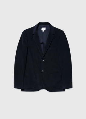 Men's Fine Corduroy Blazer in Navy Layer Smart Men's Fine Corduroy Blazer in Navy Seasonal Wear Kinetic Back Ventilation