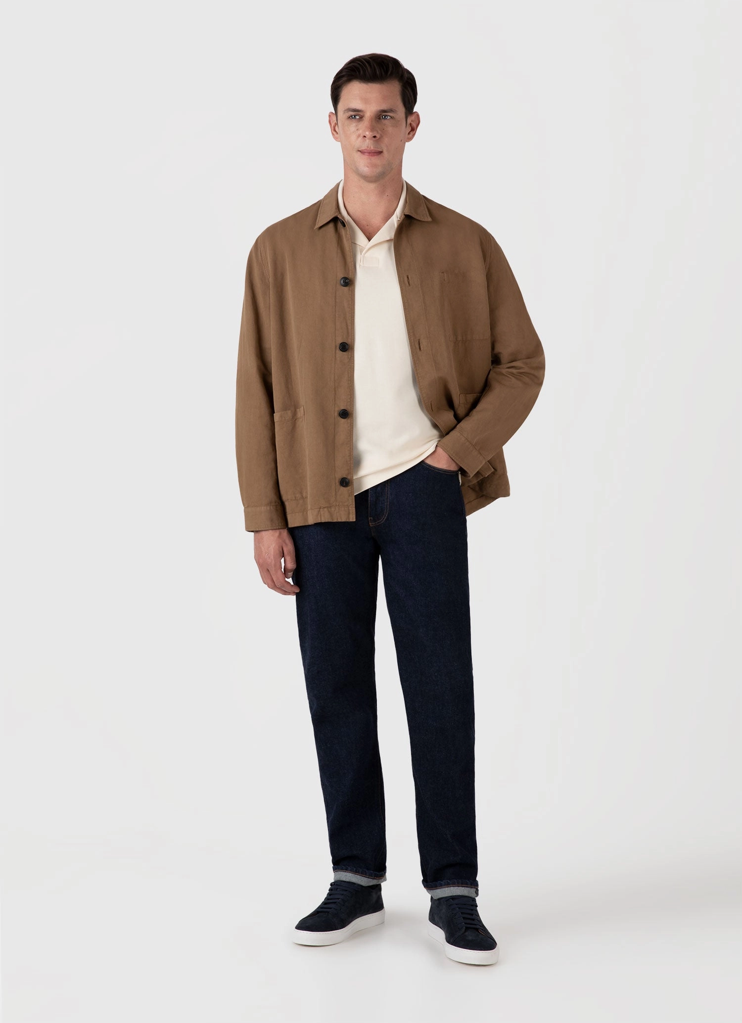 Stretch Fit Smart Layer Men's Heavyweight Polo Shirt in Undyed