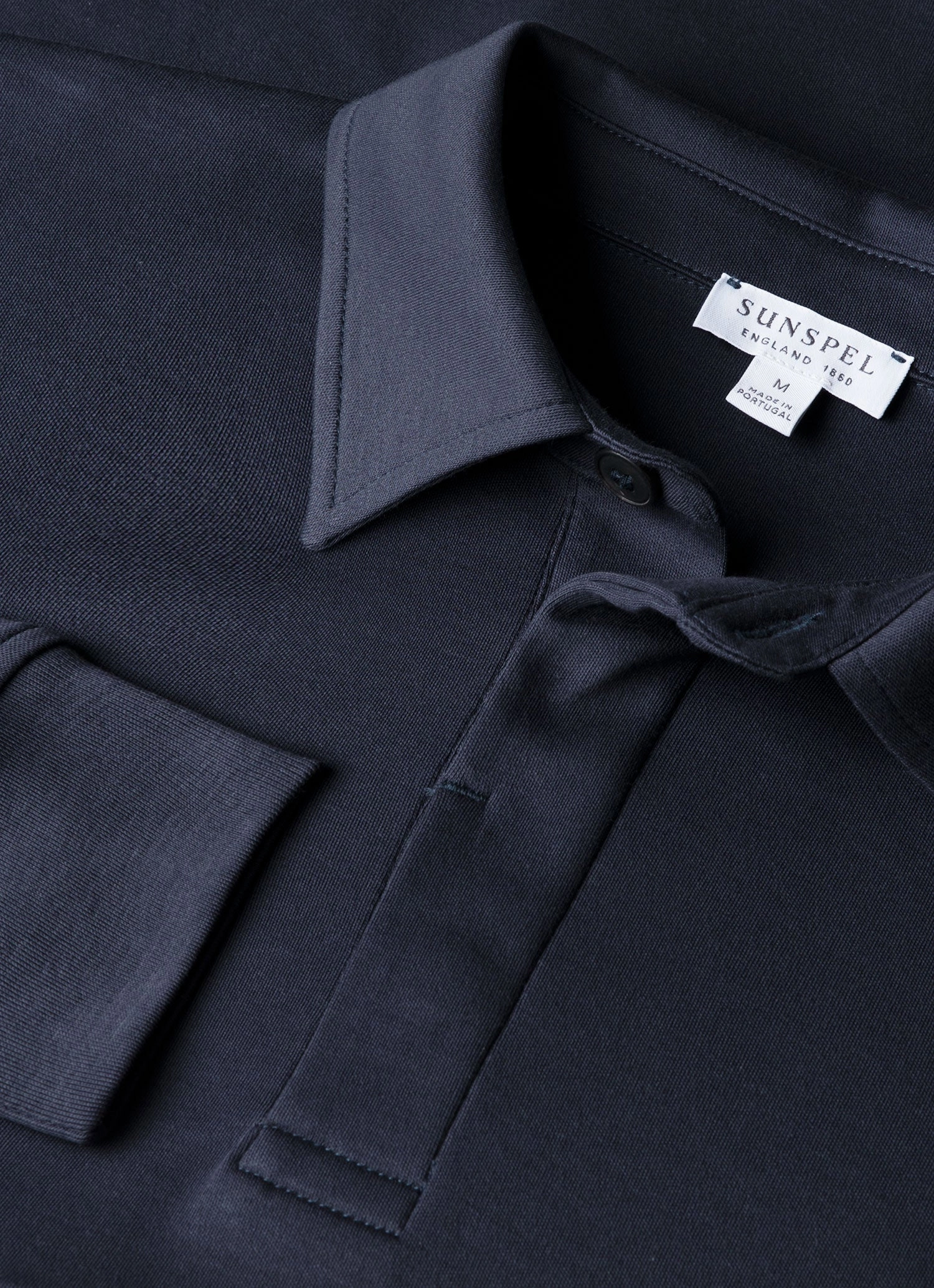 Men's Heavyweight Rugby Polo Shirt in Navy Minimalist Look