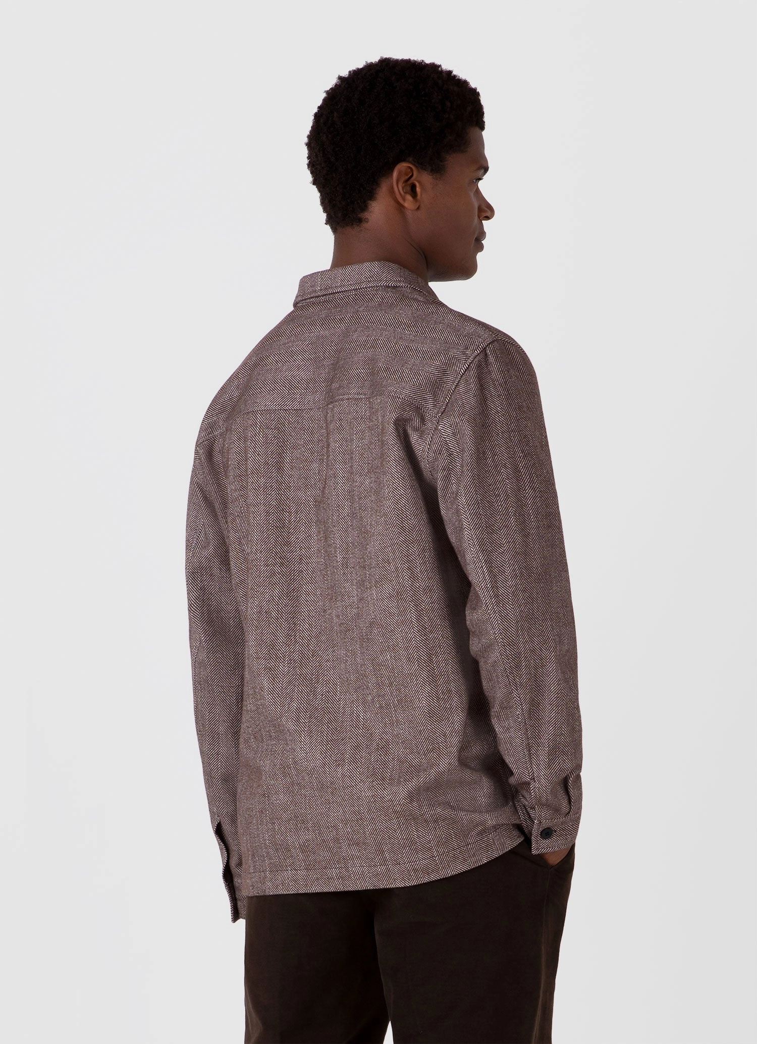 campfire Men's Herringbone Overshirt in Light Brown