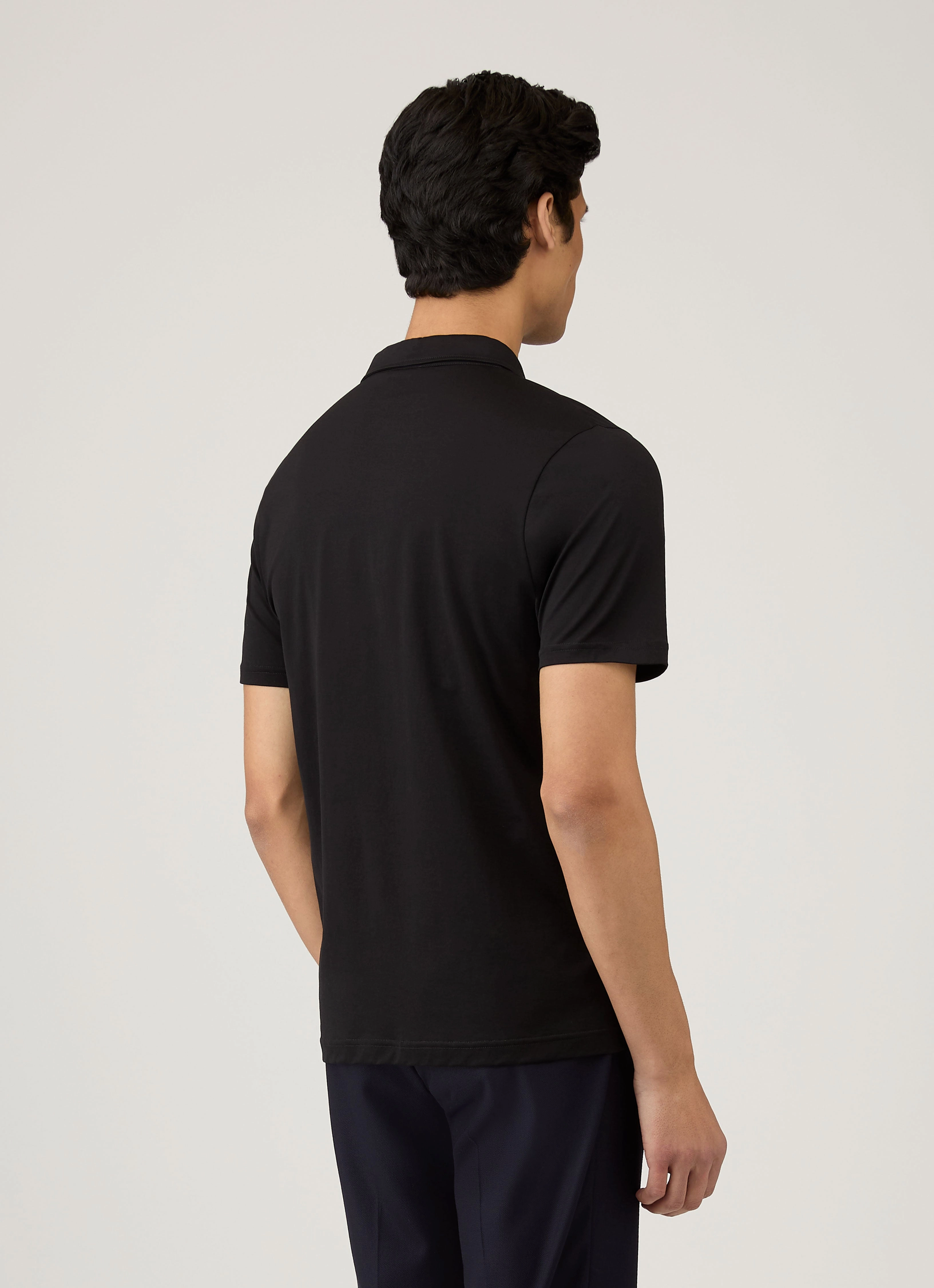 Men's Jersey Classic Polo Shirt in Black Soft Wear