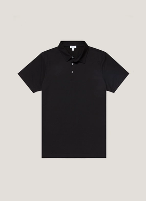 Men's Jersey Classic Polo Shirt in Black Relaxed Style Men's Jersey Classic Polo Shirt in Black Outdoor activities