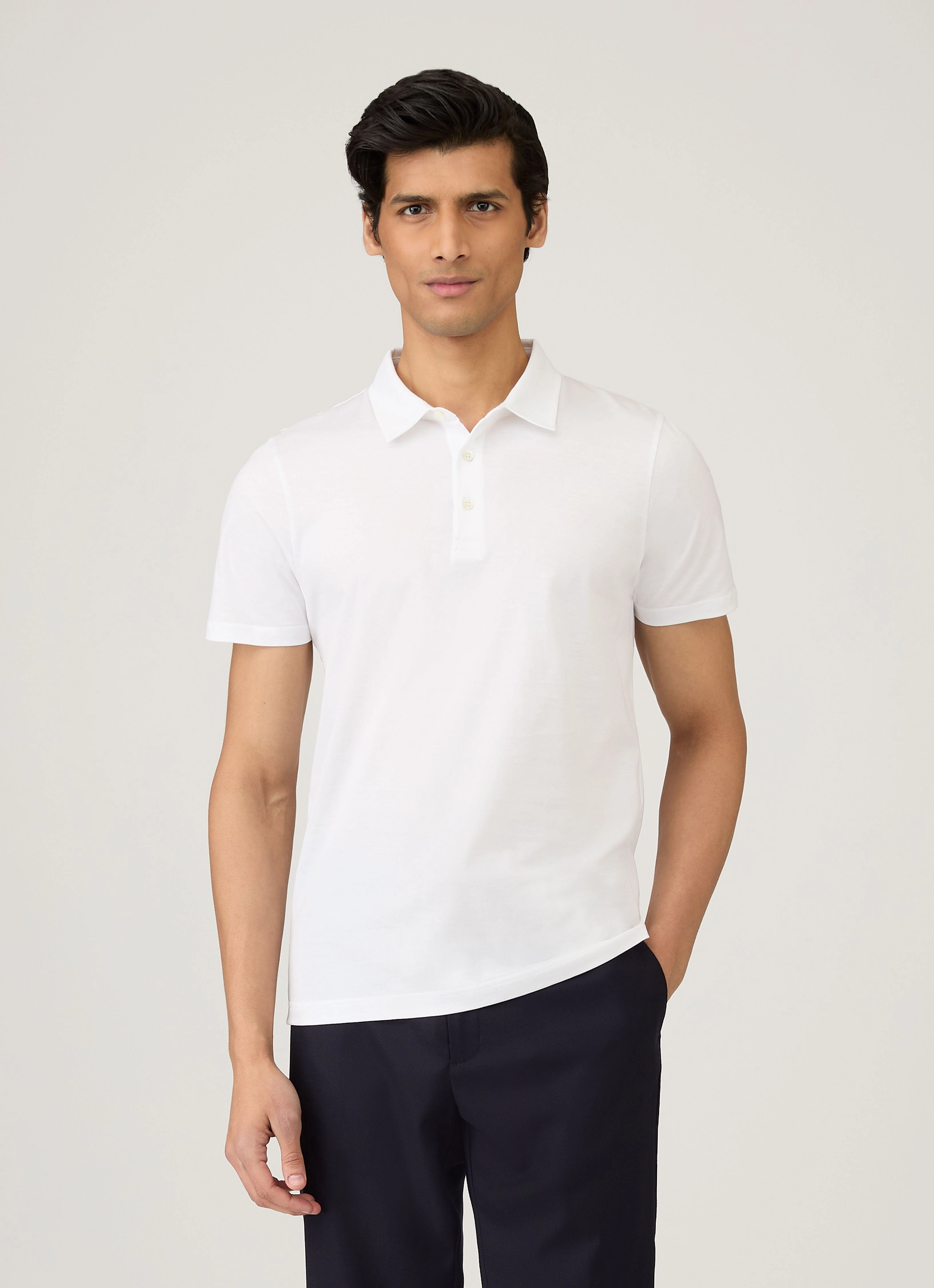 Men's Jersey Classic Polo Shirt in White Quick Dry Design