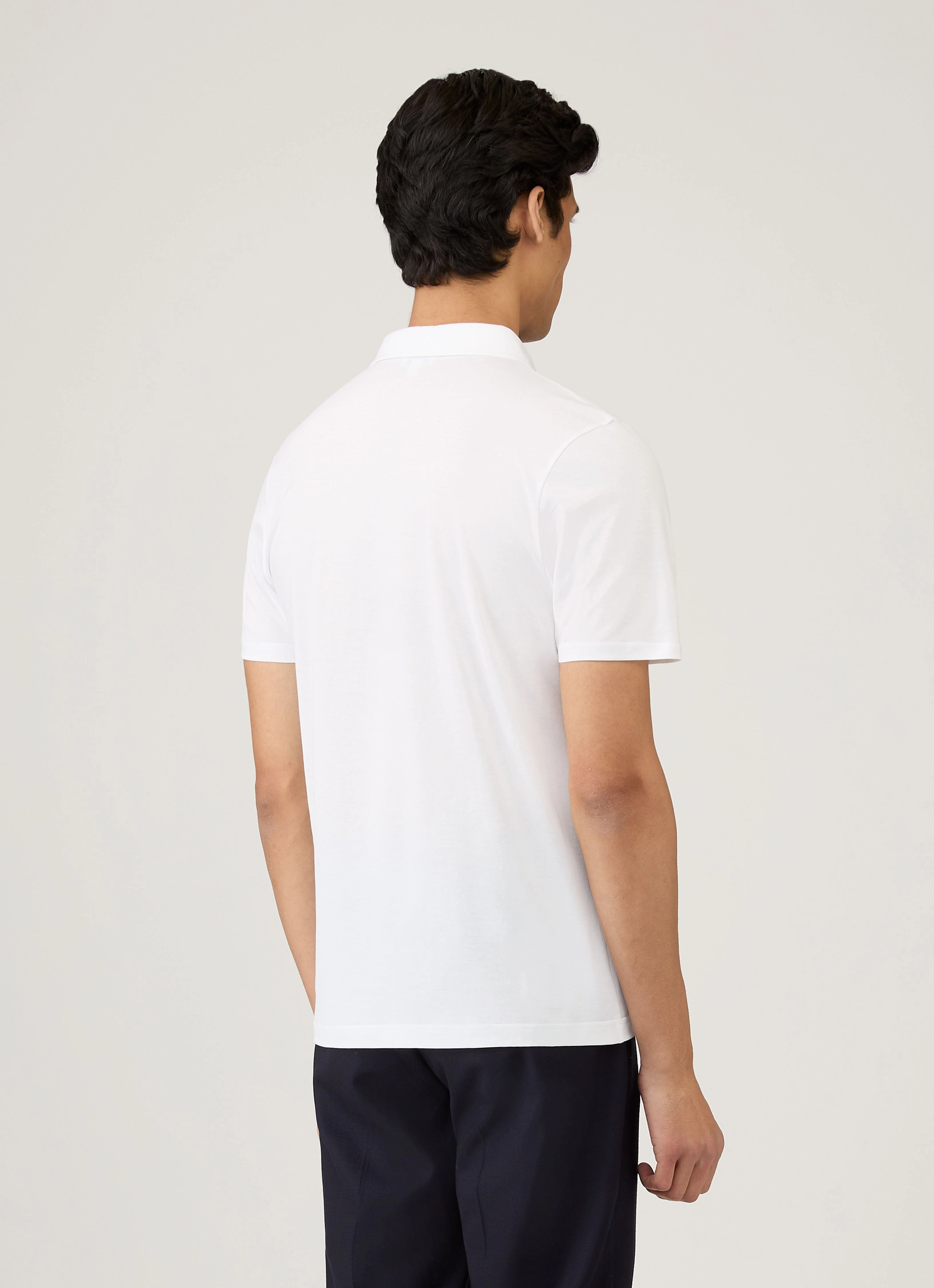 Men's Jersey Classic Polo Shirt in White Sporty apparel All-Season Wear