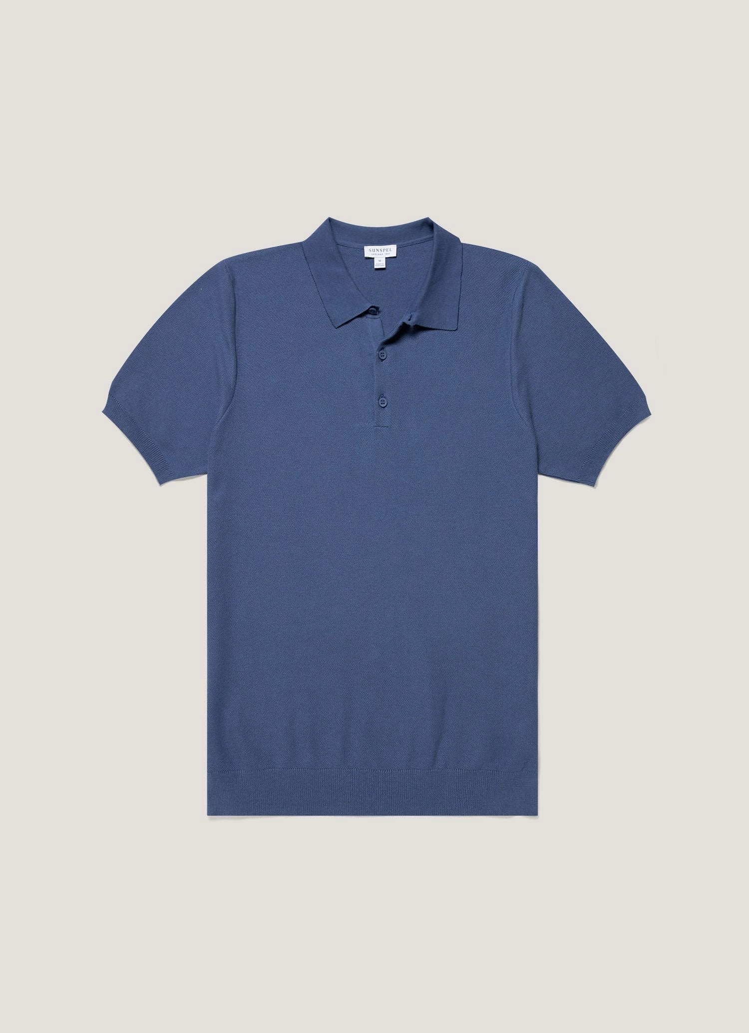 Men's Knit Polo Shirt in Soft Denim AntiPilling Technology
