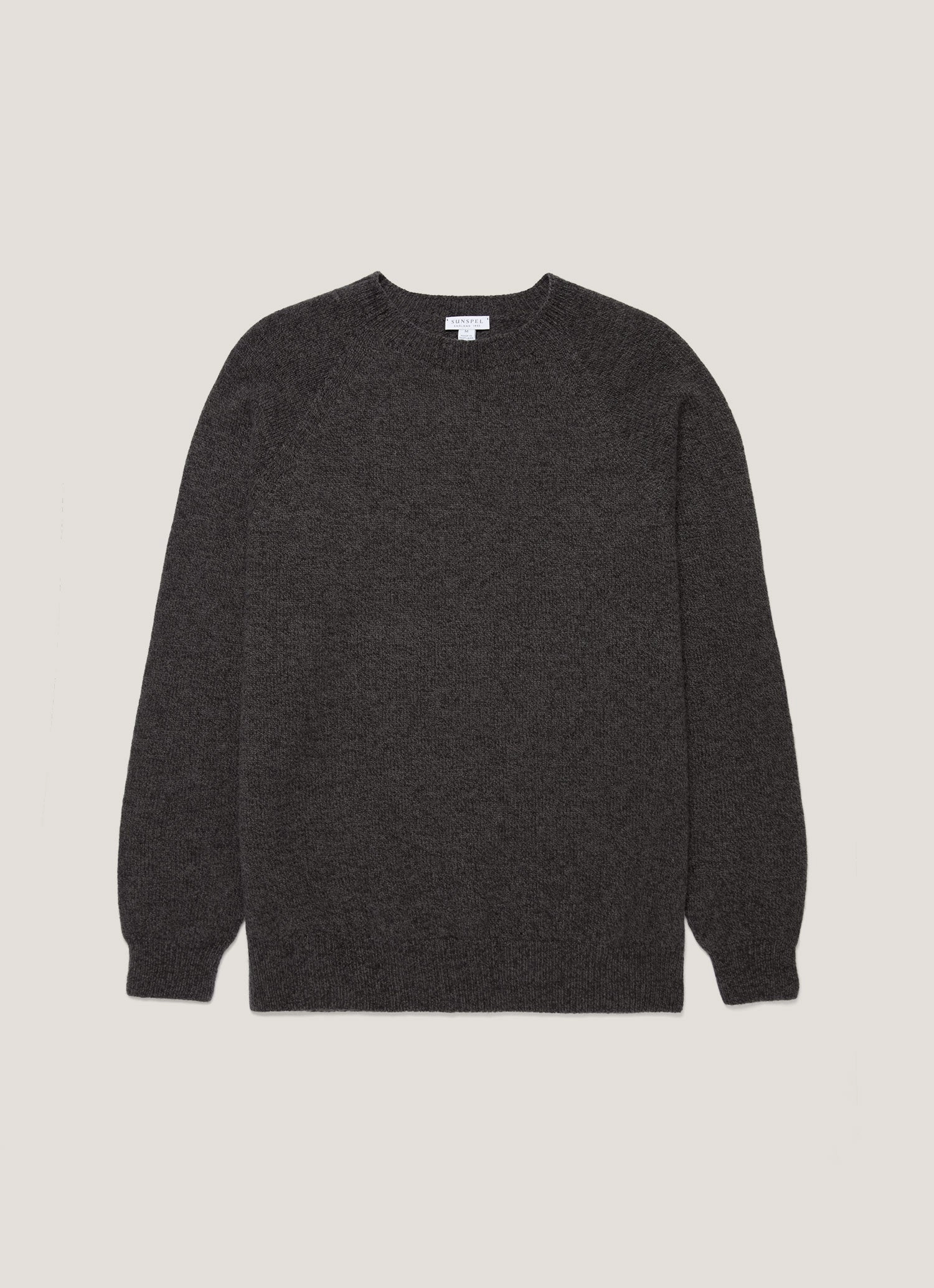 Modern Trend Men's Lambswool Crew Neck Jumper in Dark Green Twist