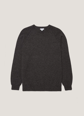 Men's Lambswool Crew Neck Jumper in Dark Green Twist ButterSoft Modern Trend Men's Lambswool Crew Neck Jumper in Dark Green Twist