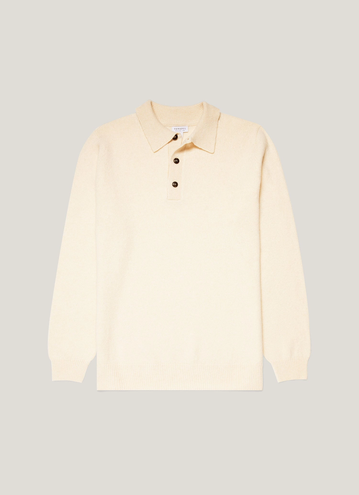 Men's Lambswool Polo Shirt in Ecru Polished Style Sophisticated Comfort