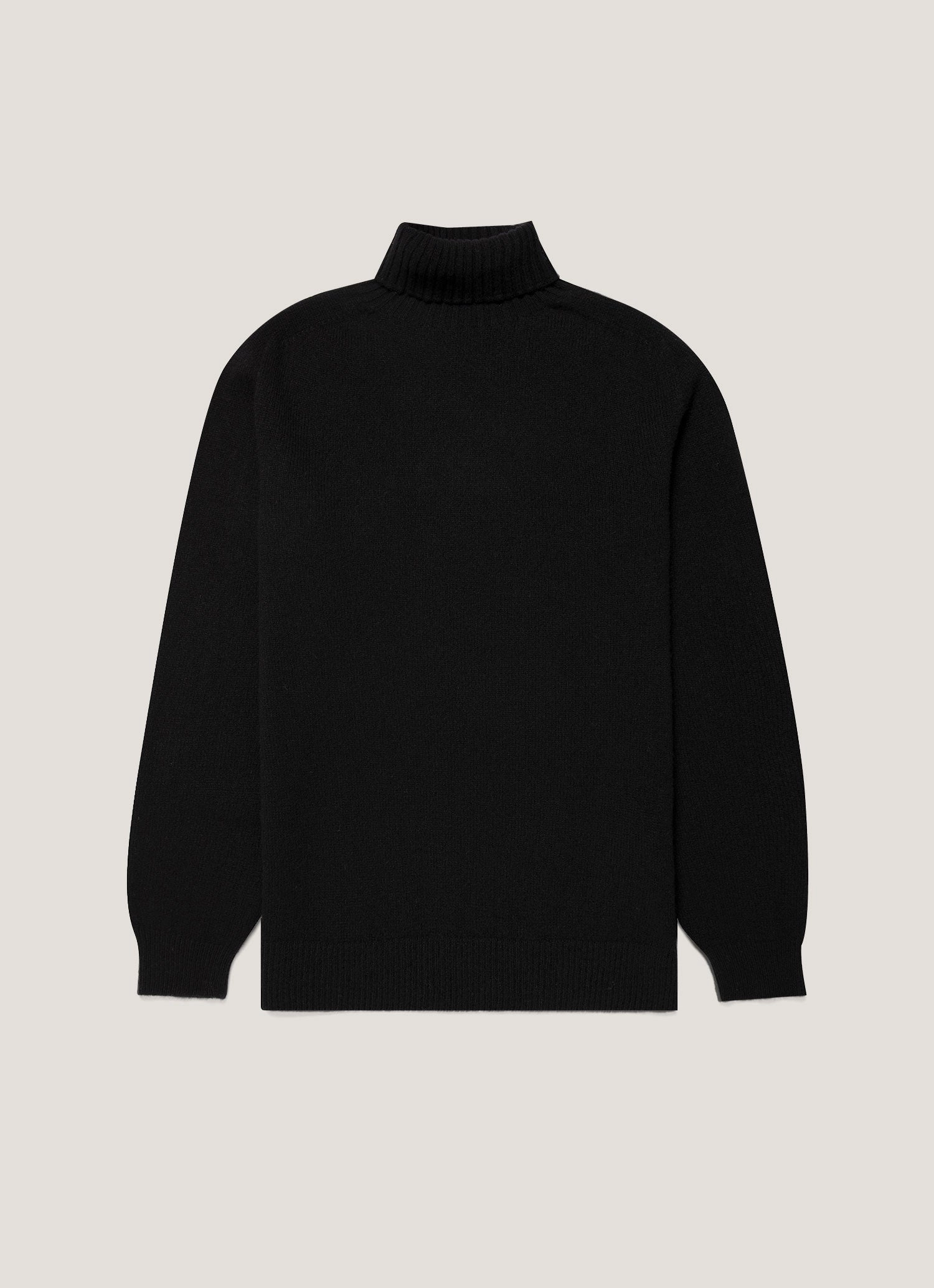 Thermochromic Fiber Applications Men's Lambswool Roll Neck in Black