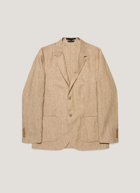 Men's Linen Blazer in Dune Melange Djembe Men's Linen Blazer in Dune Melange FleeceBacking Modern Outdoor Gear
