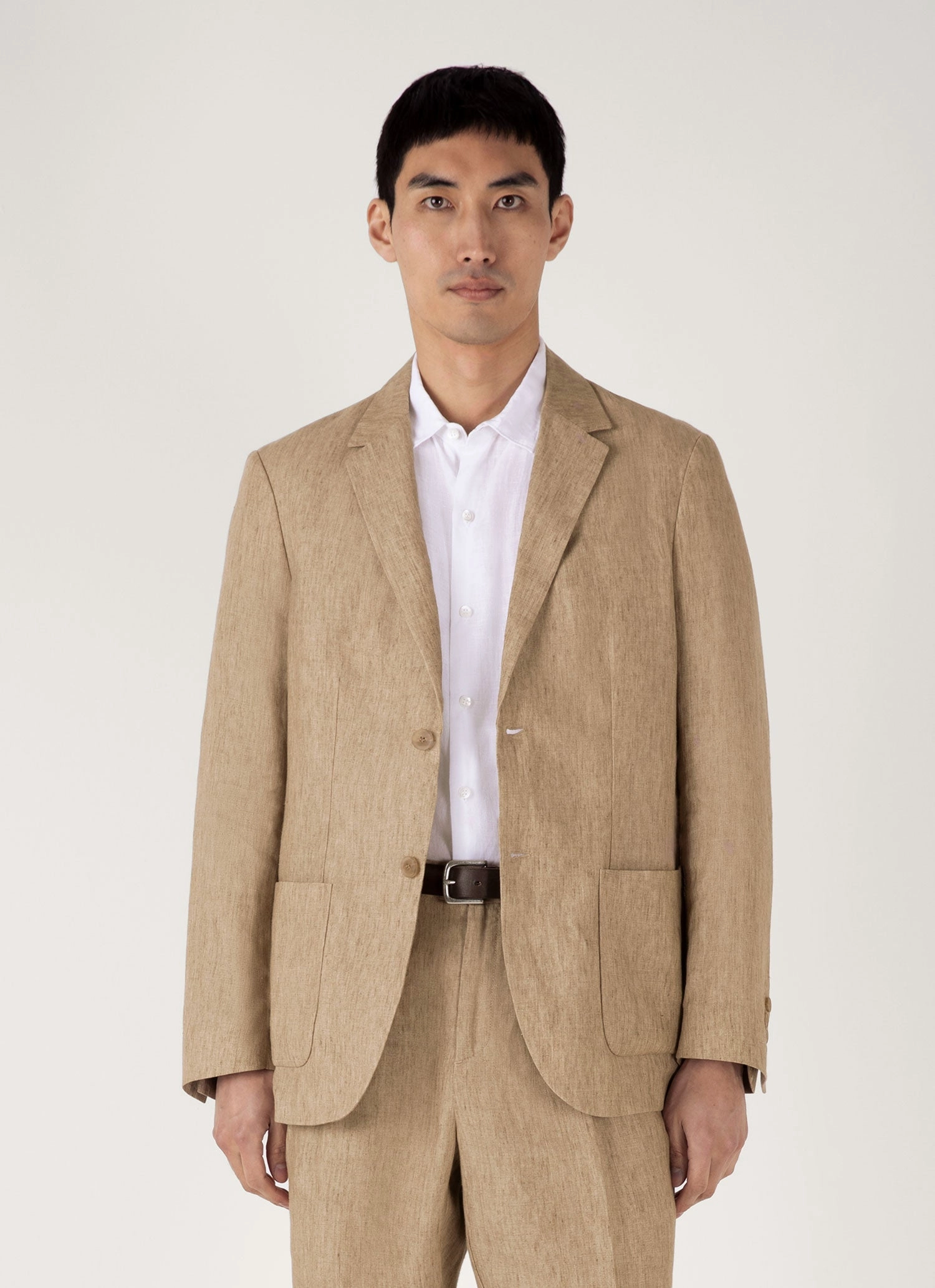 nurses Flex Stretch Material Men's Linen Blazer in Dune Melange