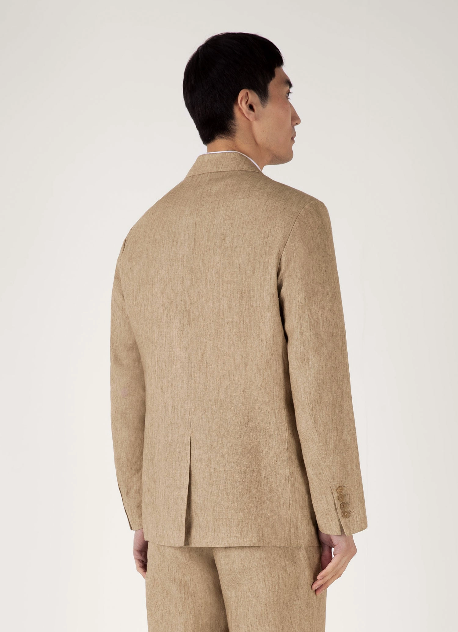 Men's Linen Blazer in Dune Melange Outdoor Lifestyle QuickDryFabric