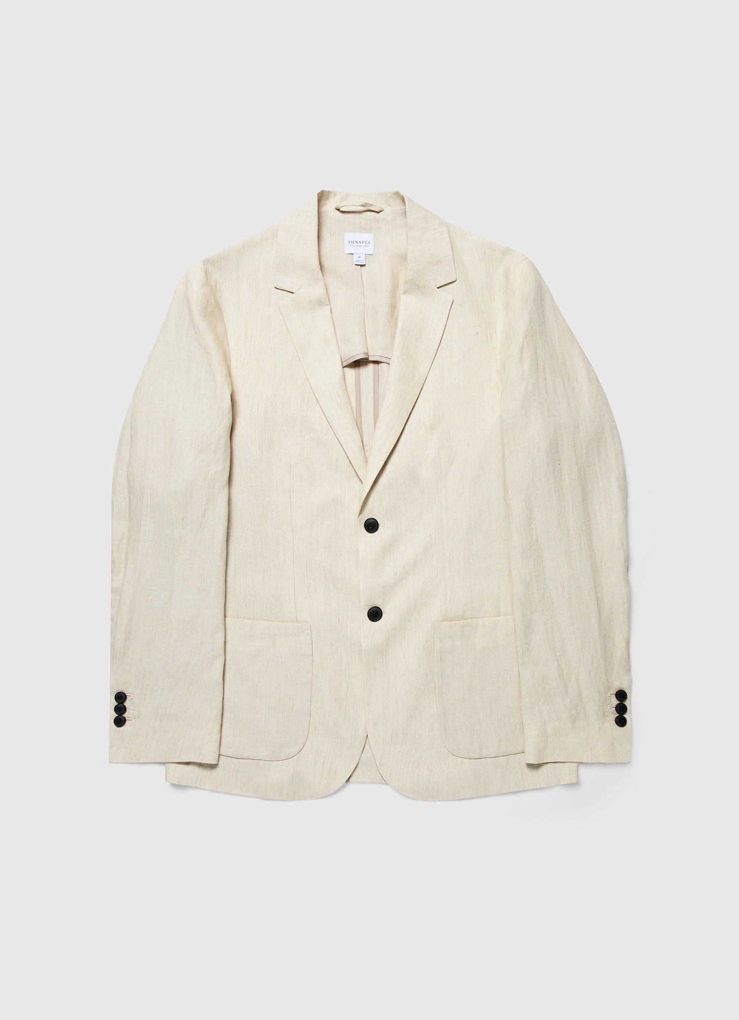 High Visibility Elements suitable for self use Men's Linen Unstructured Blazer in Light Sand