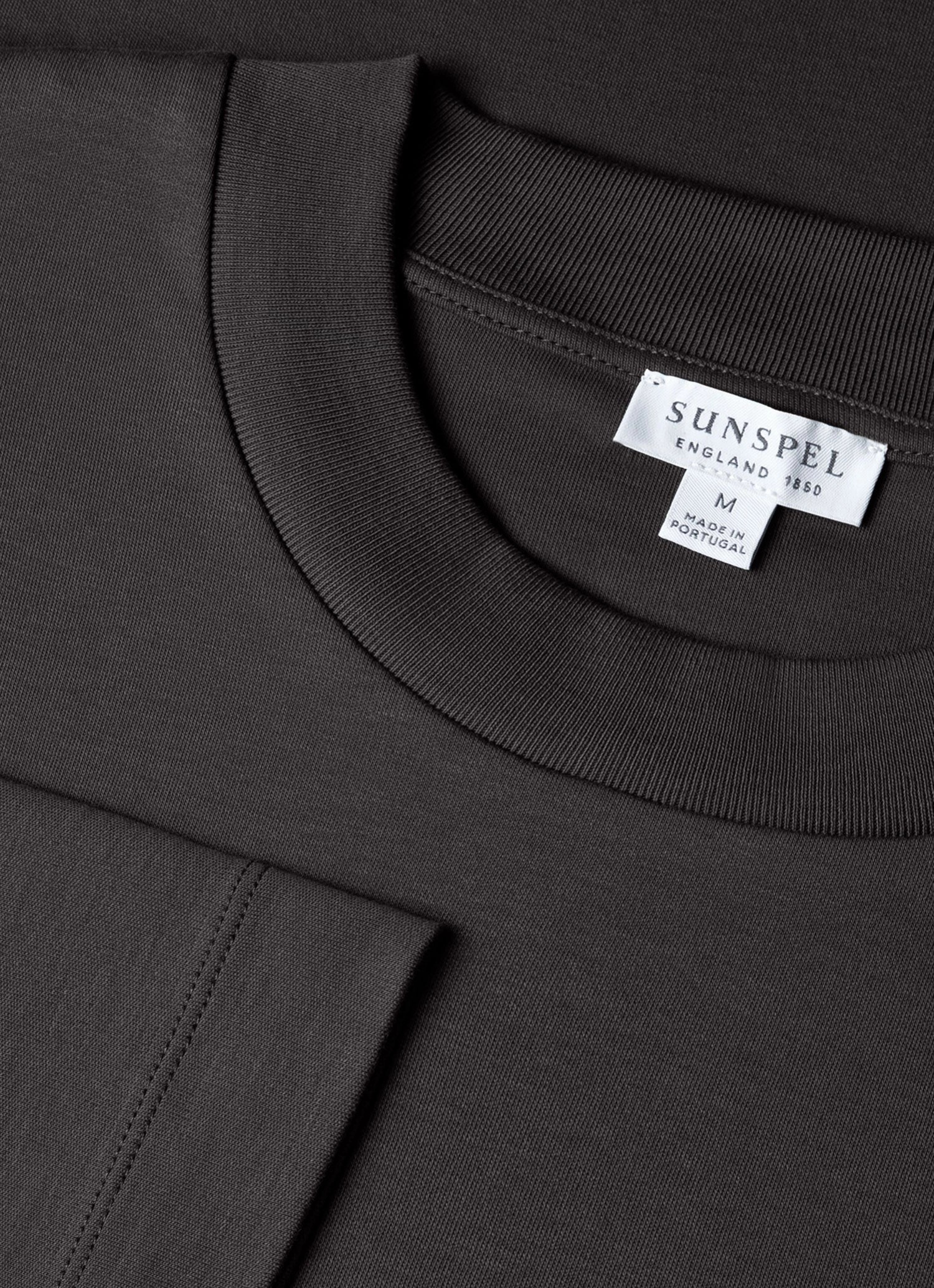 Premium Cotton Comfy Flex Men's Long Sleeve Heavyweight T-shirt in Charcoal