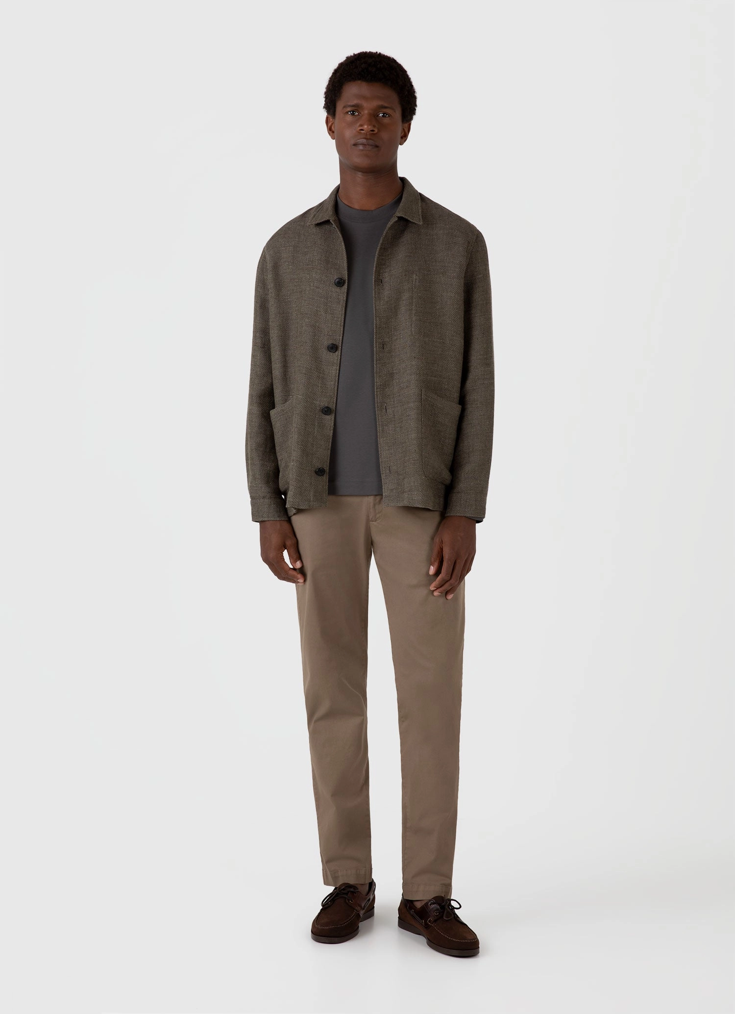 Durable Ribbed Hem Street Smart Look Men's Long Sleeve Heavyweight T-shirt in Charcoal