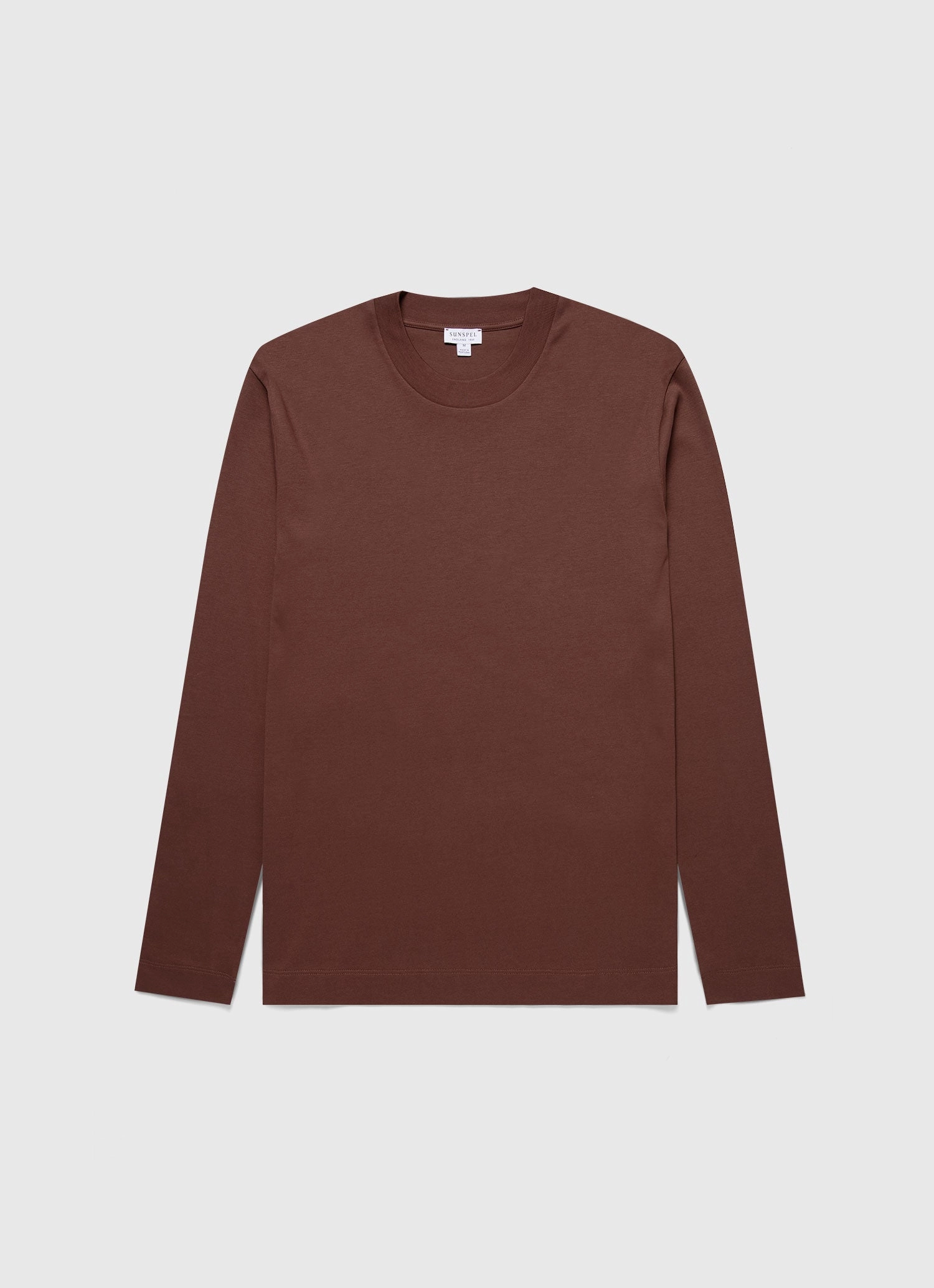 Bold Style Men's Long Sleeve Heavyweight T-shirt in Cocoa Brown