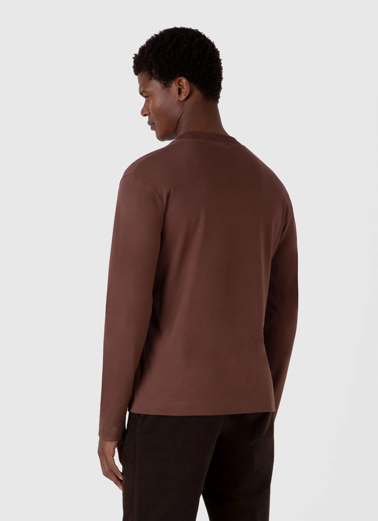 Lightweight Layer Men's Long Sleeve Heavyweight T-shirt in Cocoa Brown