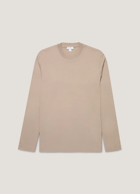 Men's Long Sleeve Heavyweight T-shirt in Mink Static - free windproof Men's Long Sleeve Heavyweight T-shirt in Mink