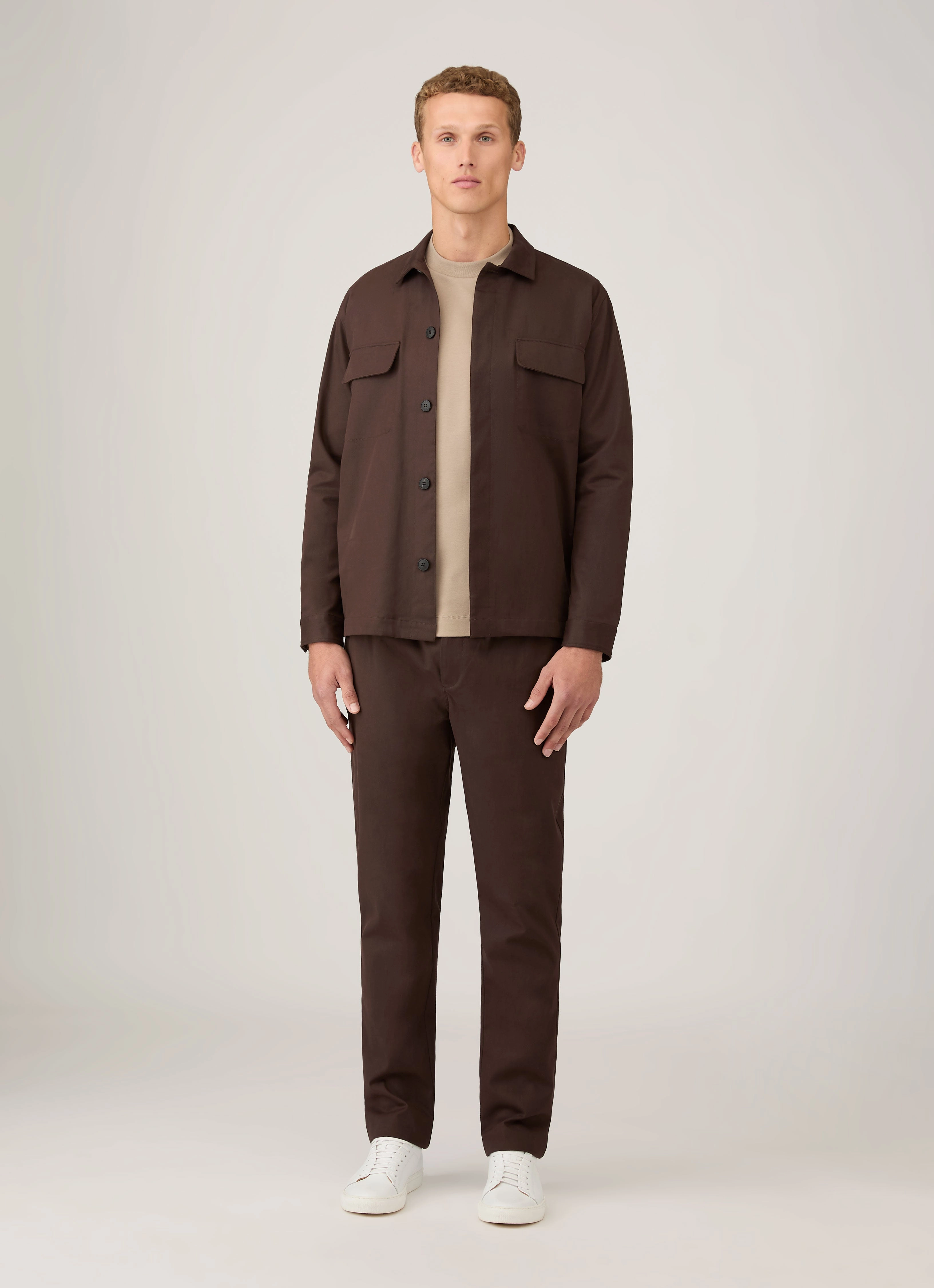 Men's Long Sleeve Heavyweight T-shirt in Mink Non Fading Material