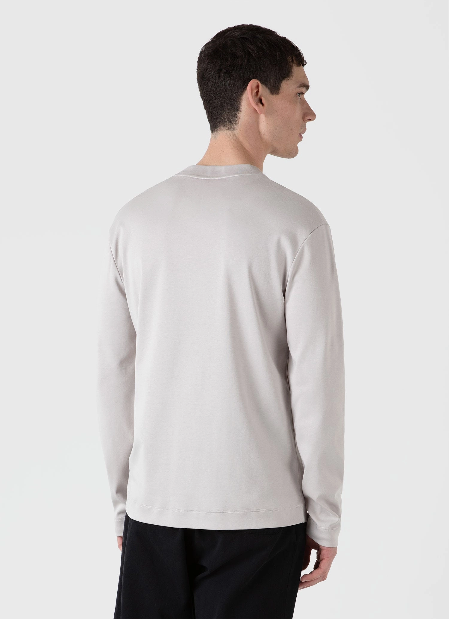 Ultra Soft Blended Textile Men's Long Sleeve Heavyweight T-shirt in Putty