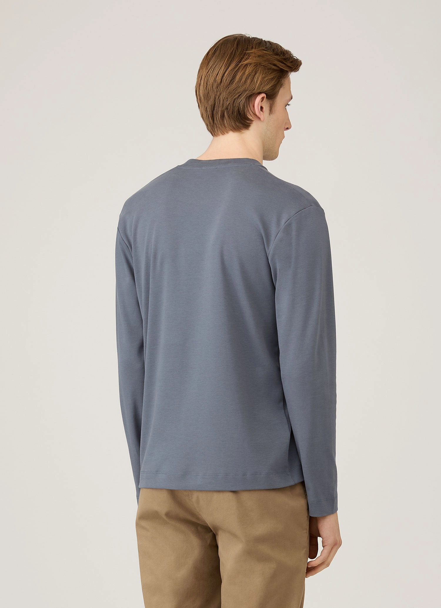 Valentine's Day Layered Sleeve Men's Long Sleeve Heavyweight T-shirt in Slate Blue