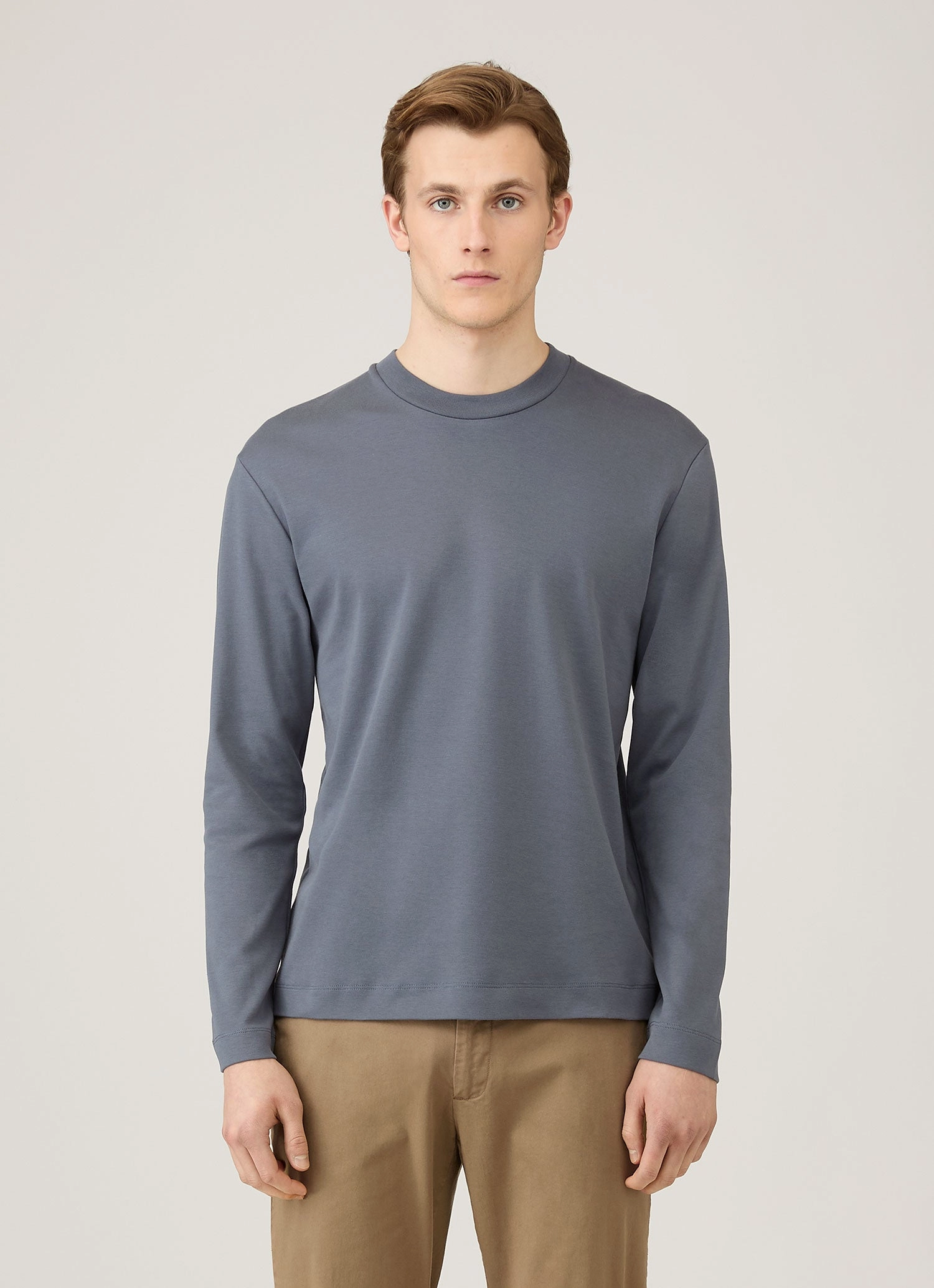 Essential layering piece Fit Flex Men's Long Sleeve Heavyweight T-shirt in Slate Blue