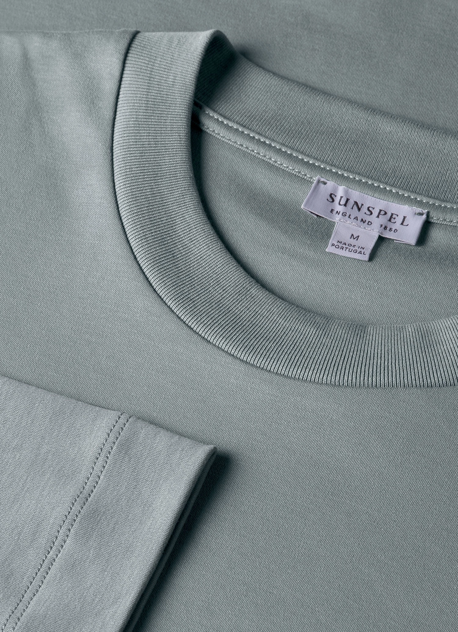 Men's Long Sleeve Heavyweight T-shirt in Smoke Green Cozy Wearable Stylish Look