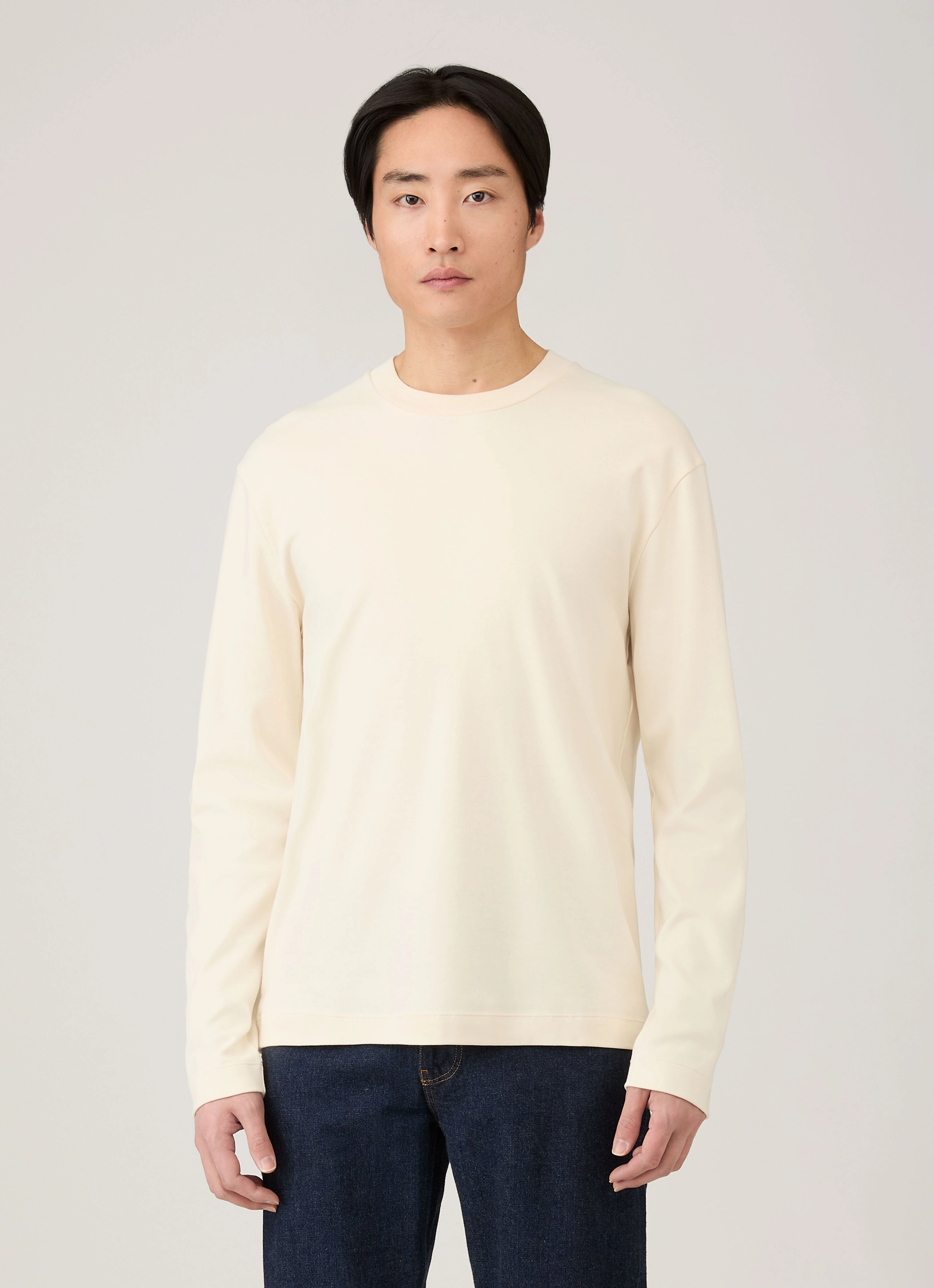 Men's Long Sleeve Heavyweight T-shirt in Undyed Office Attire