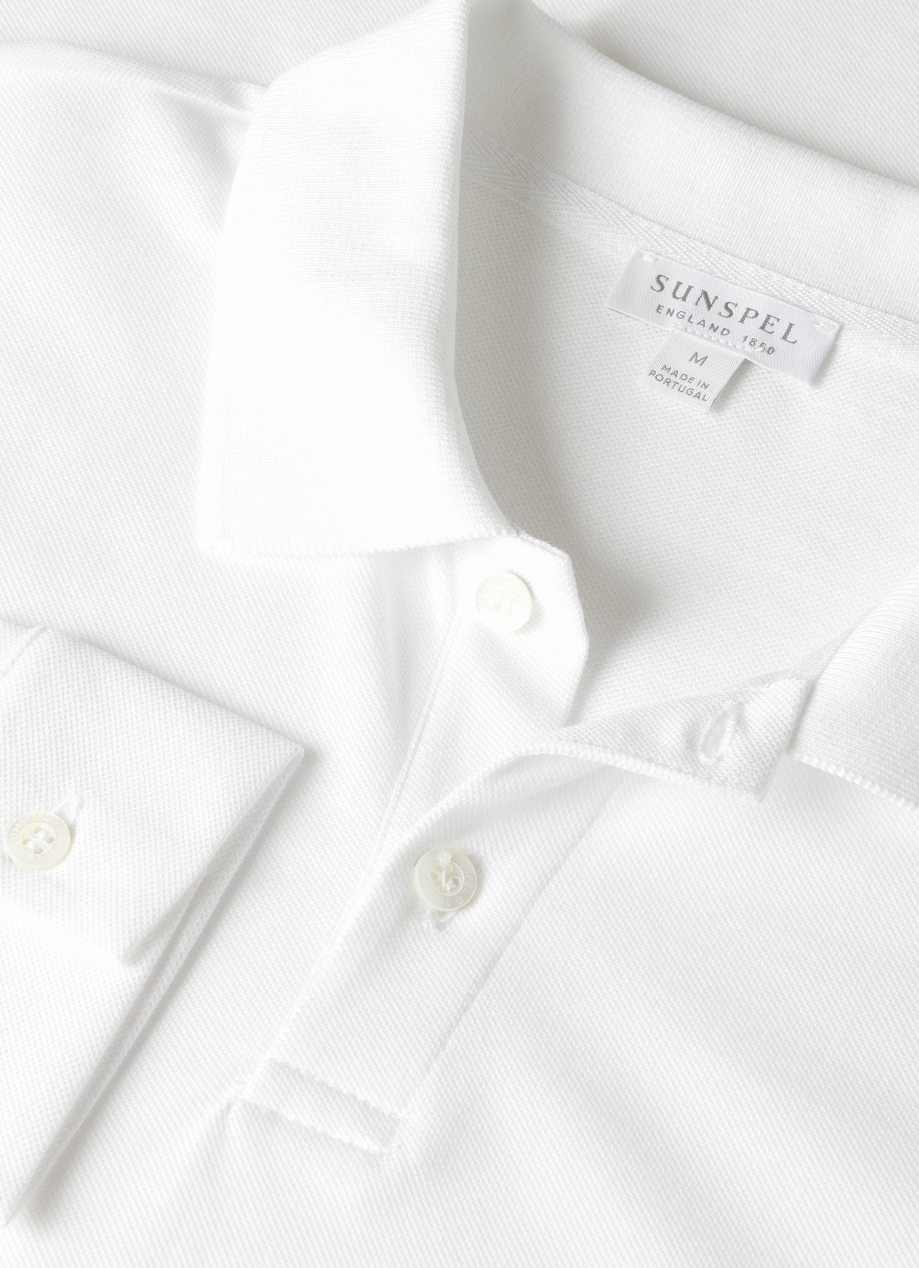 Premium Look Classic Comfort Men's Long Sleeve Piqu?? Polo Shirt in White