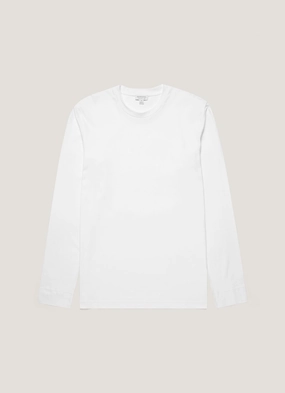 Men's Long Sleeve Riviera T-shirt in White Casual Cool Men's Long Sleeve Riviera T-shirt in White Summer Fashion