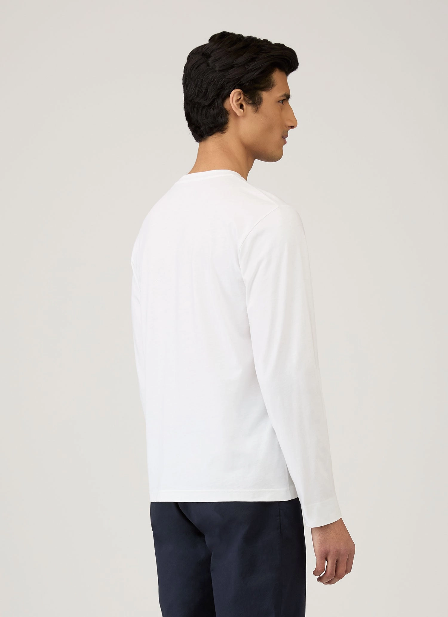 Layered Sleeve Men's Long Sleeve Riviera T-shirt in White
