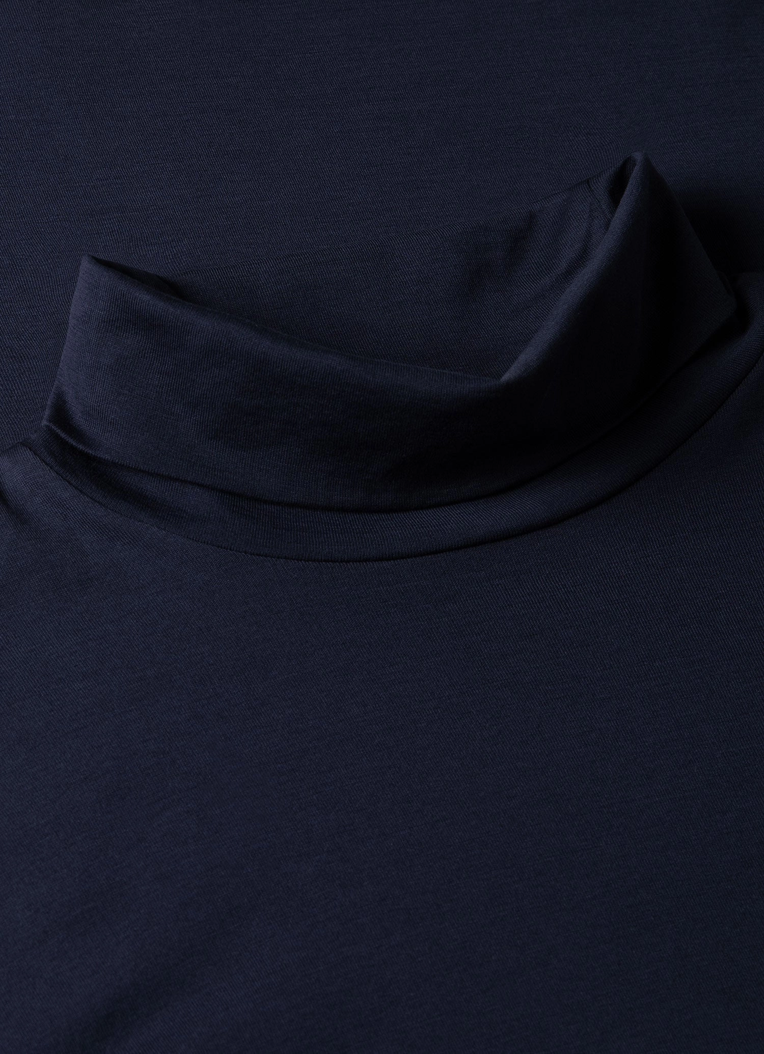 Men's Long Sleeve Roll Neck in Navy safe for skin Sleek Comfort