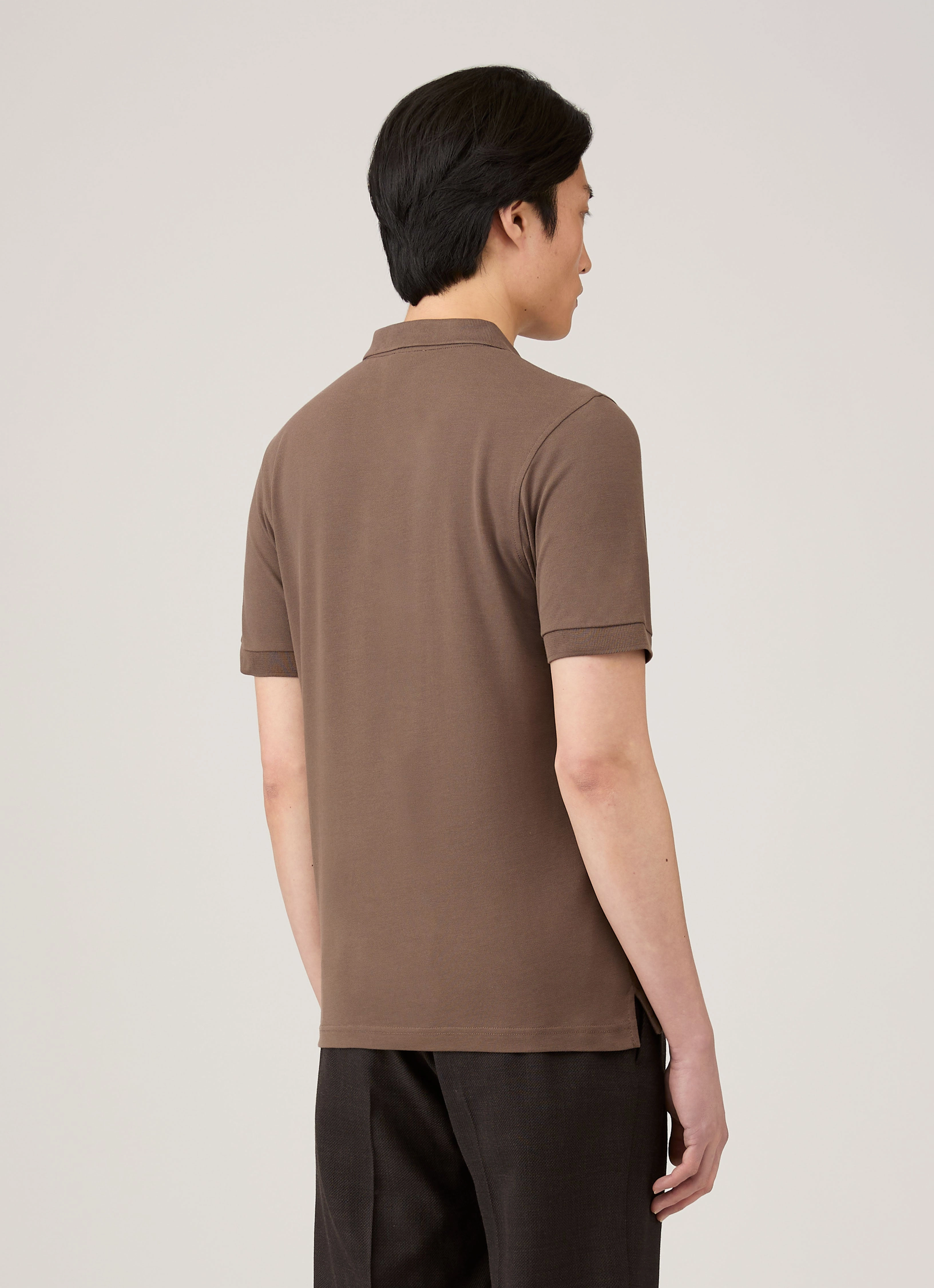 Men's Piqu?? Polo Shirt in Bark Relaxed Fit