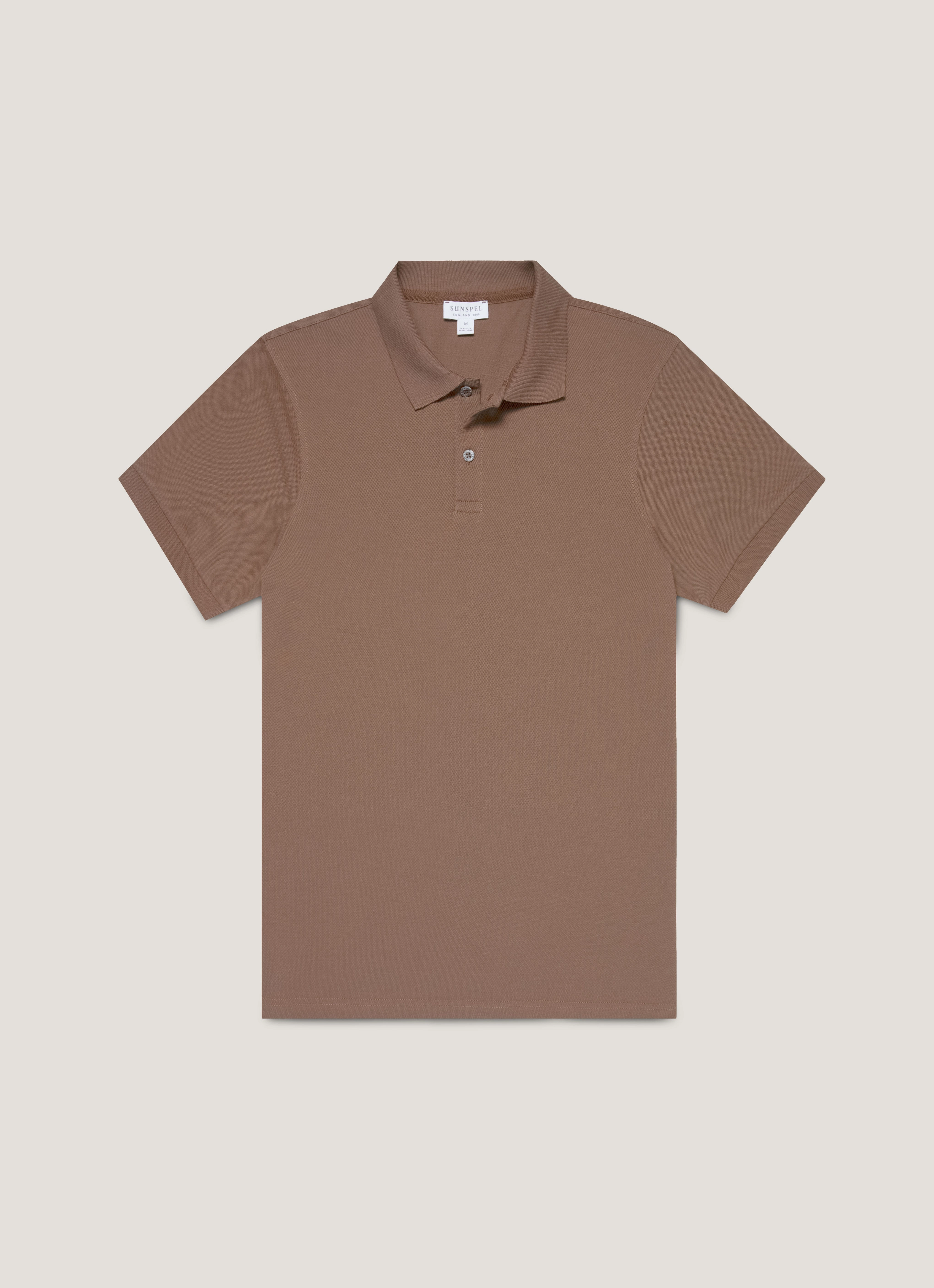 Men's Piqu?? Polo Shirt in Bark Tailored Silhouette Active Look