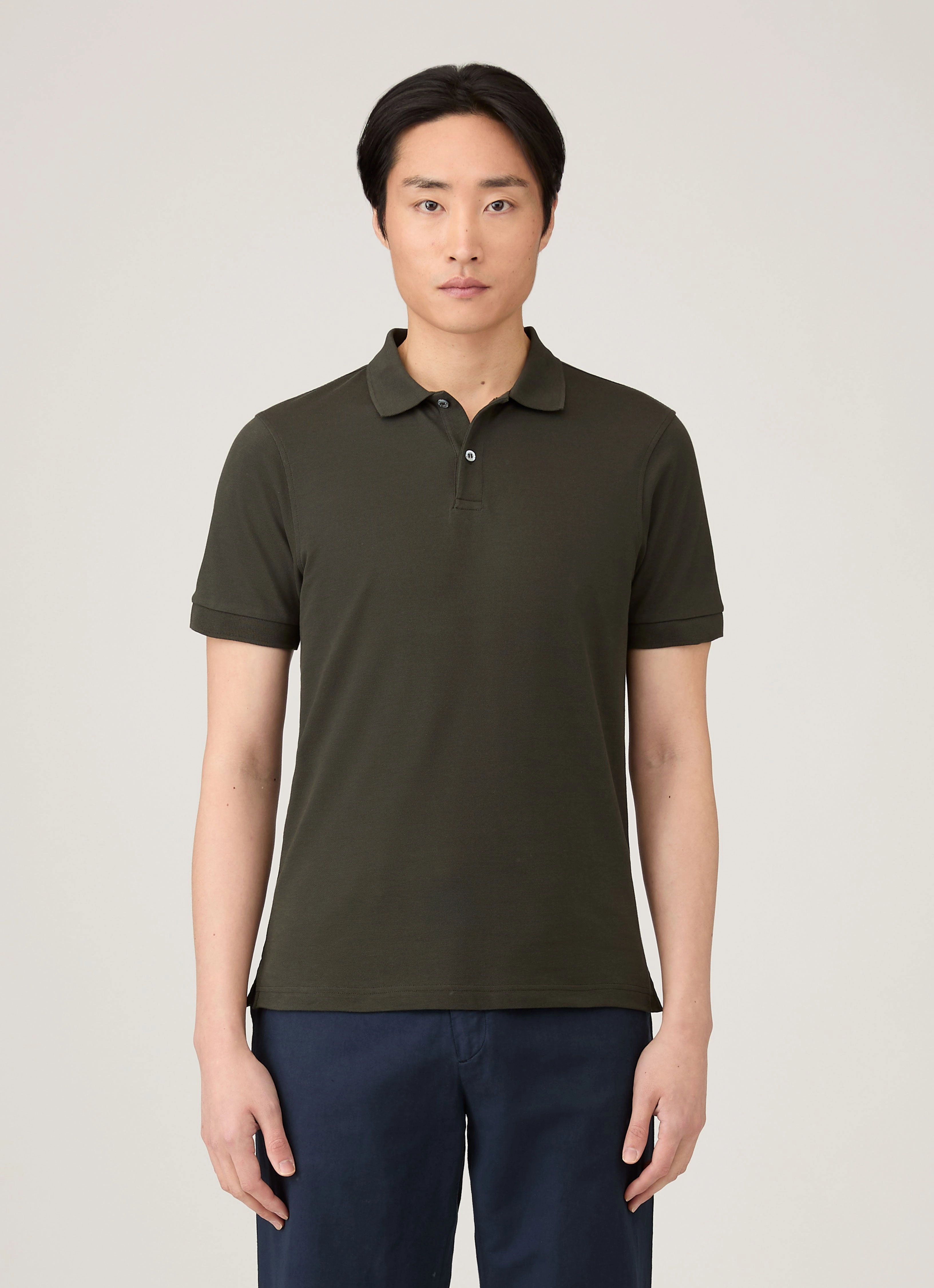 sporty wear Men's Piqu?? Polo Shirt in Dark Green