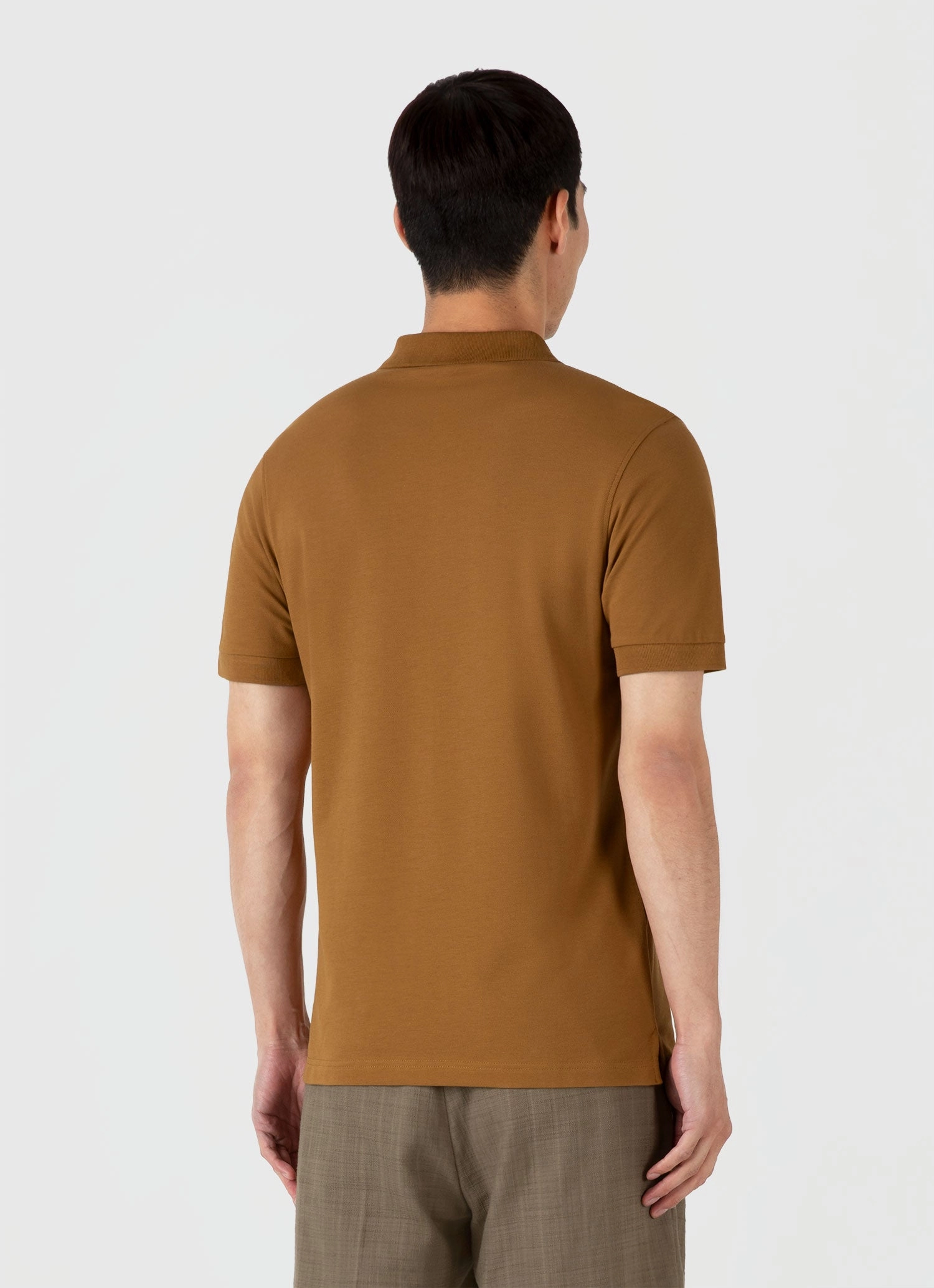 FadeResistant Dye Relaxed Comfort Men's Piqu?? Polo Shirt in Golden Brown